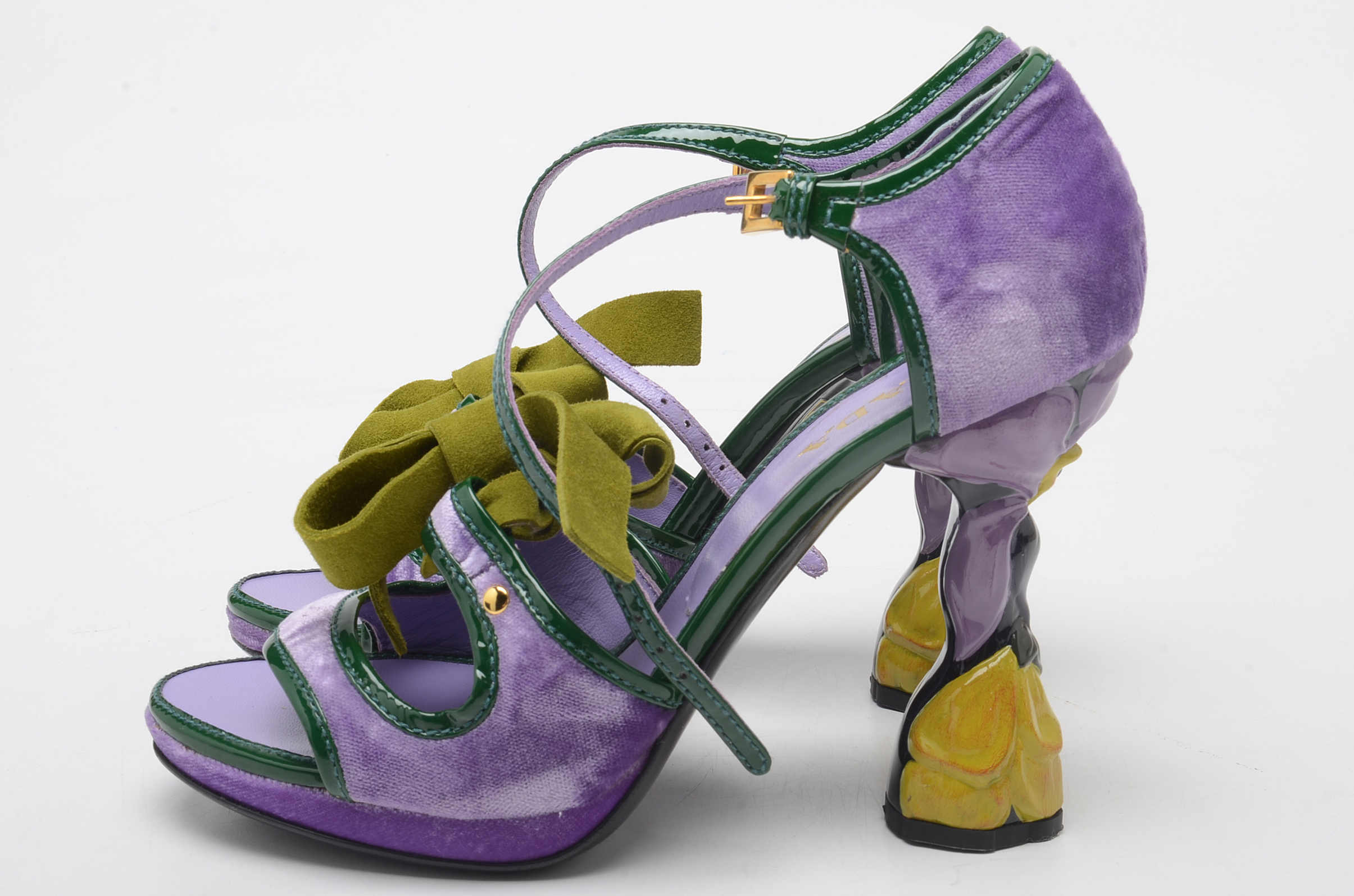 Prada 2007 Fairy Collection Velvet Sculptural Heels