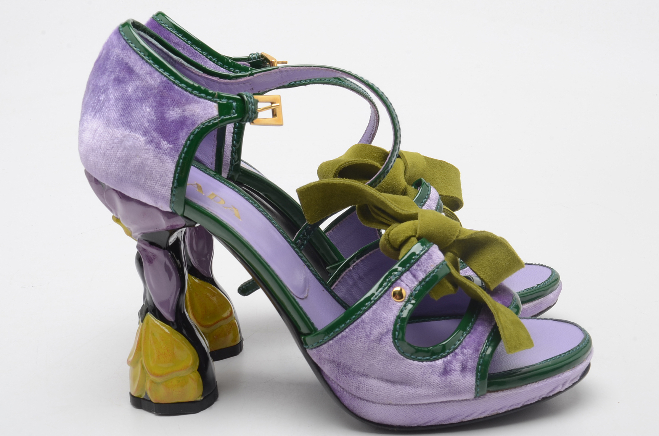 Prada 2007 Fairy Collection Velvet Sculptural Heels