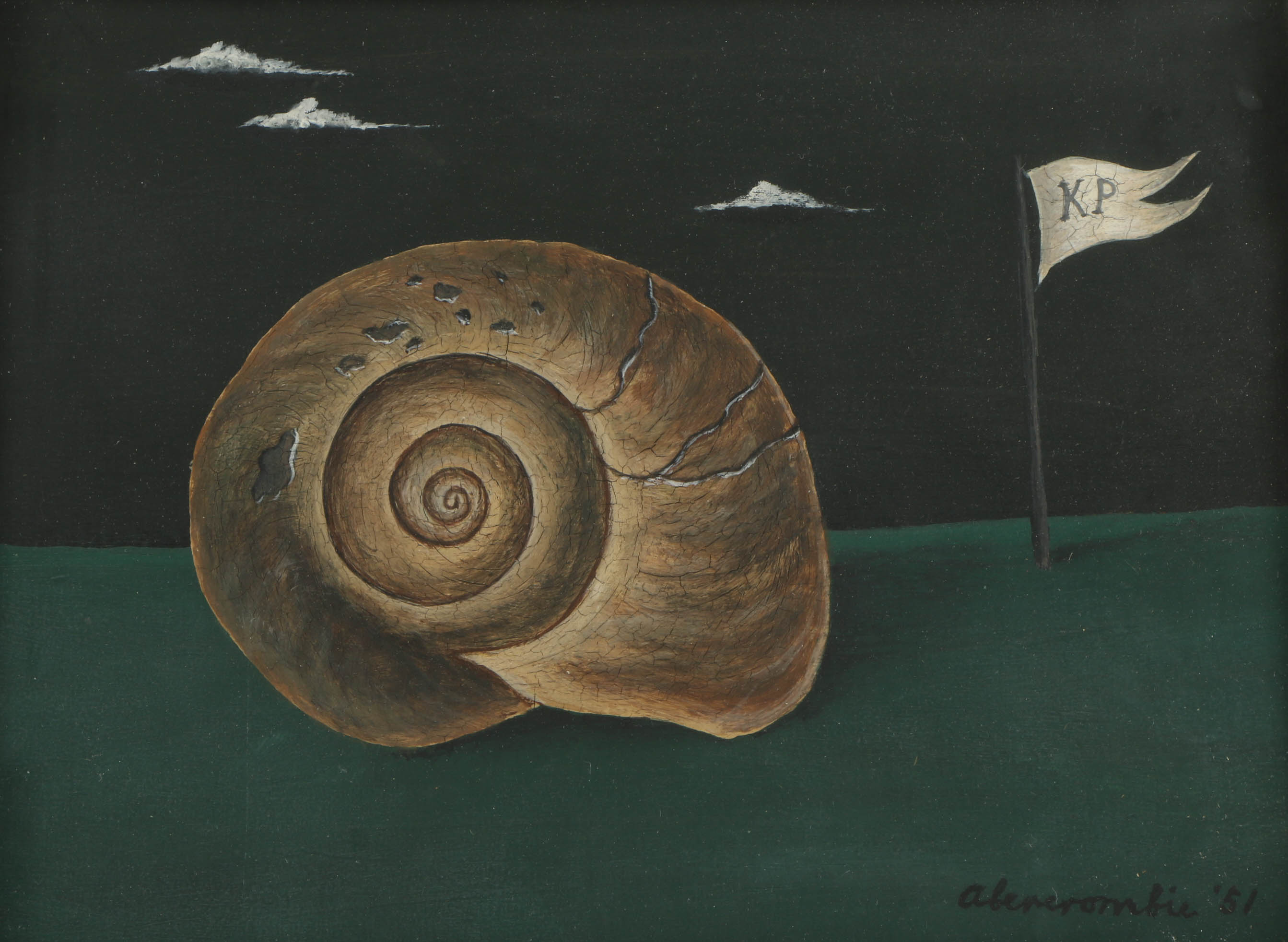 Surrealist Oil Painting on Board in the Style of Gertrude Abercrombie