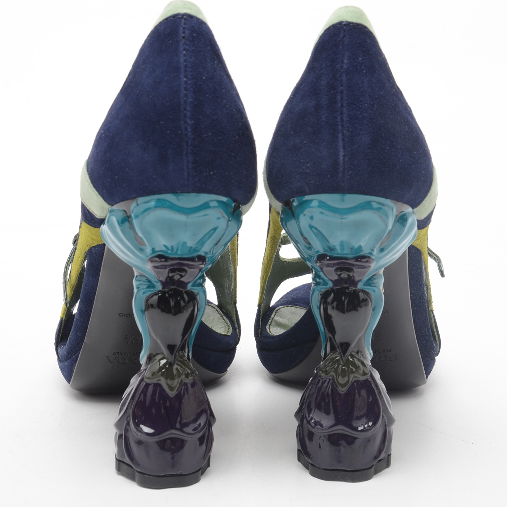 Prada 2007 Fairy Collection Suede Sculptural Heels