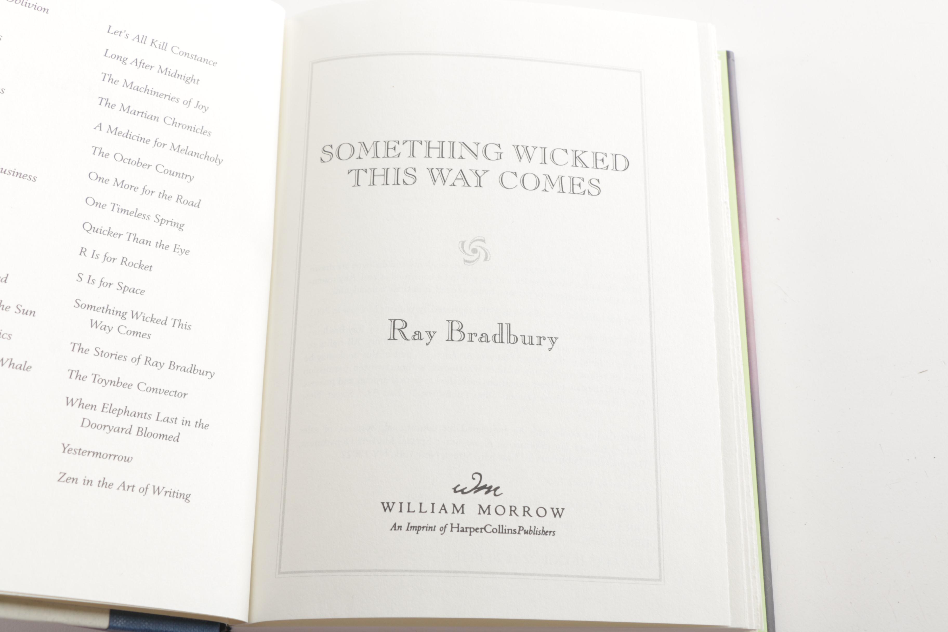 Signed "Quicker than the Eye" Ray Bradbury Book