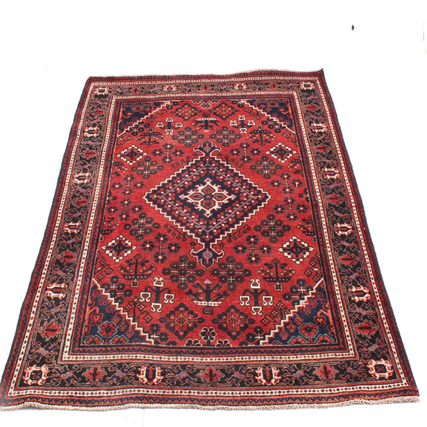 Vintage Hand Knotted Persian Mahal Area Rug