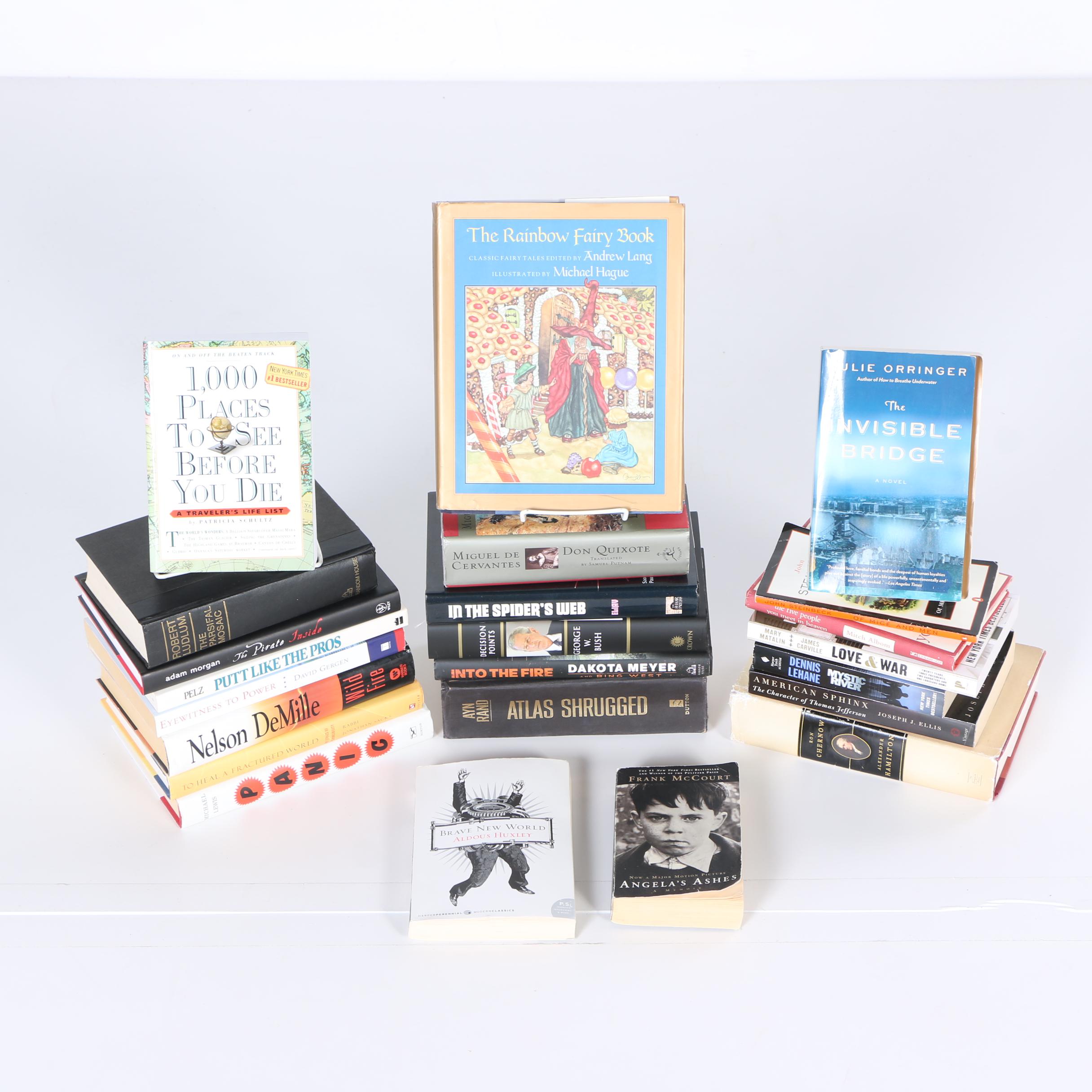 Assorted Books featuring "Brave New World" and "American Sphinx"