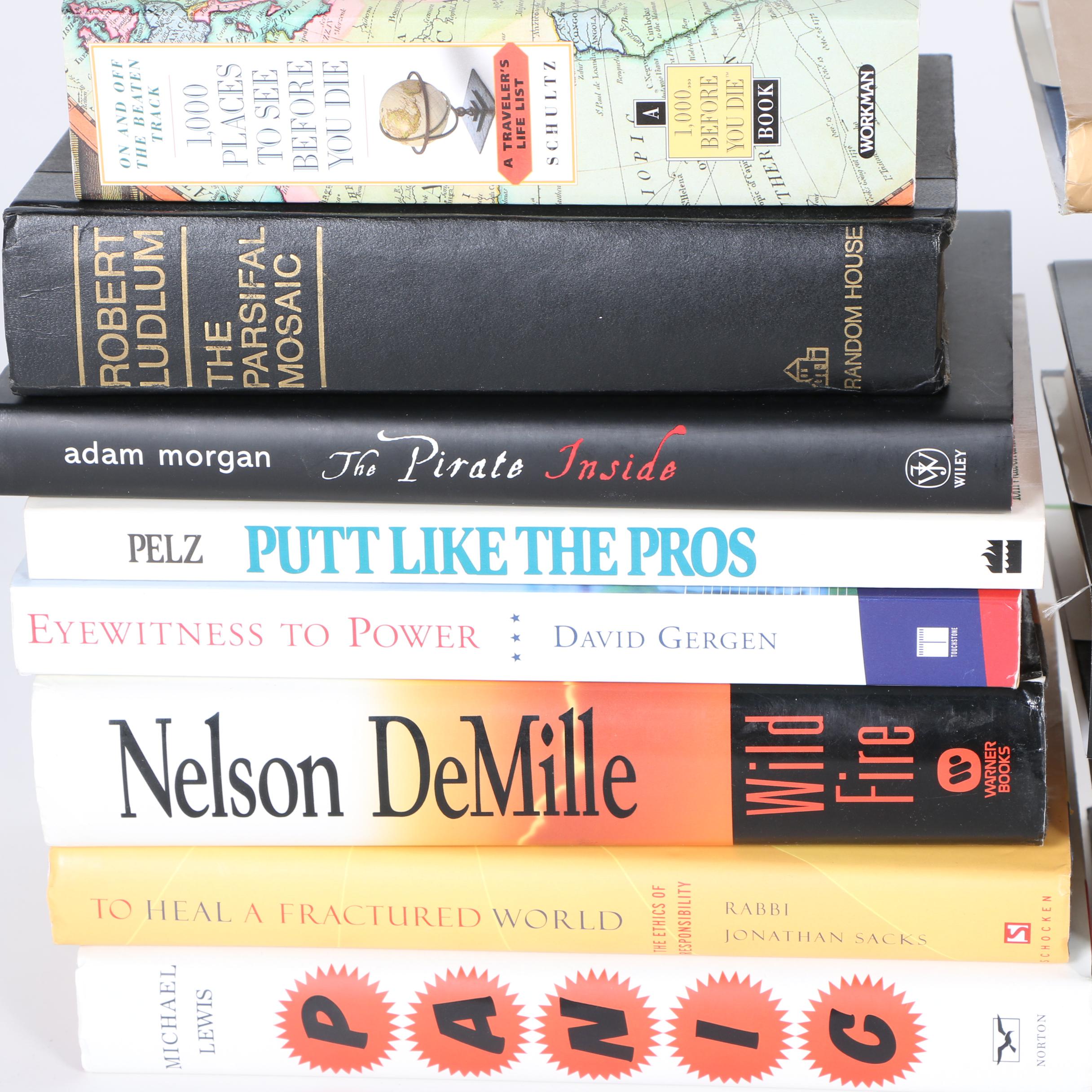 Assorted Books featuring "Brave New World" and "American Sphinx"