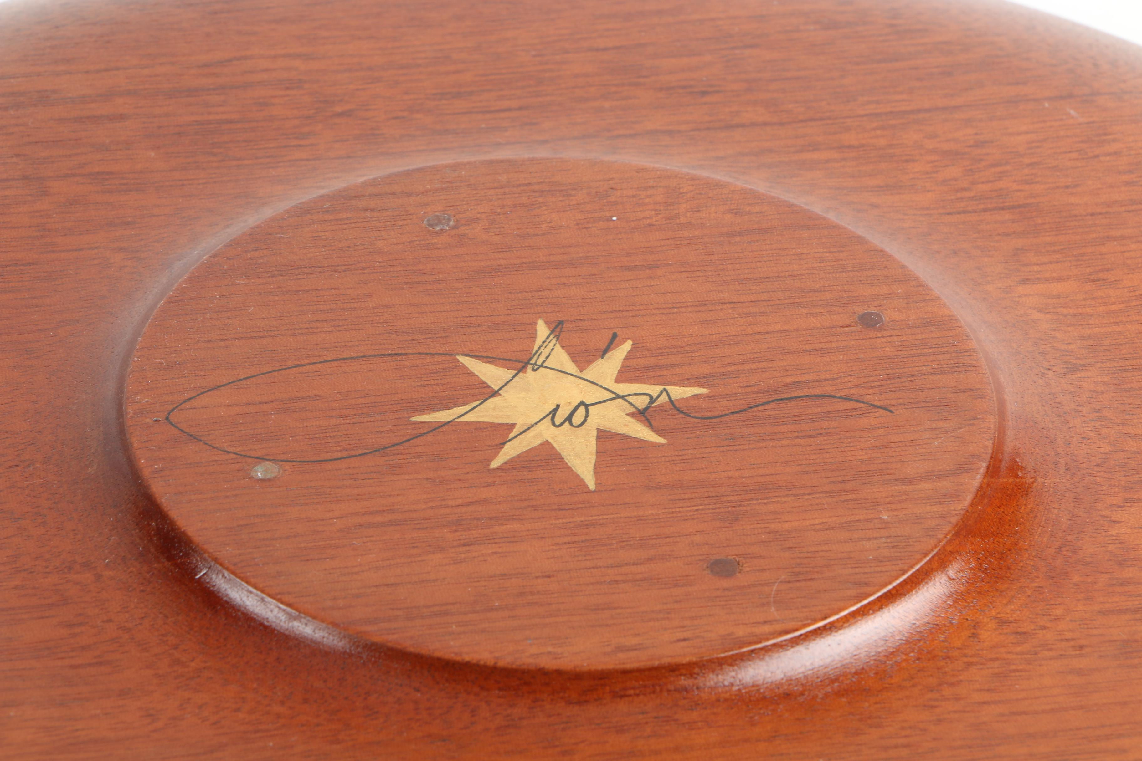 Set of Four Bibi Leon Painted Mahogany  Plates