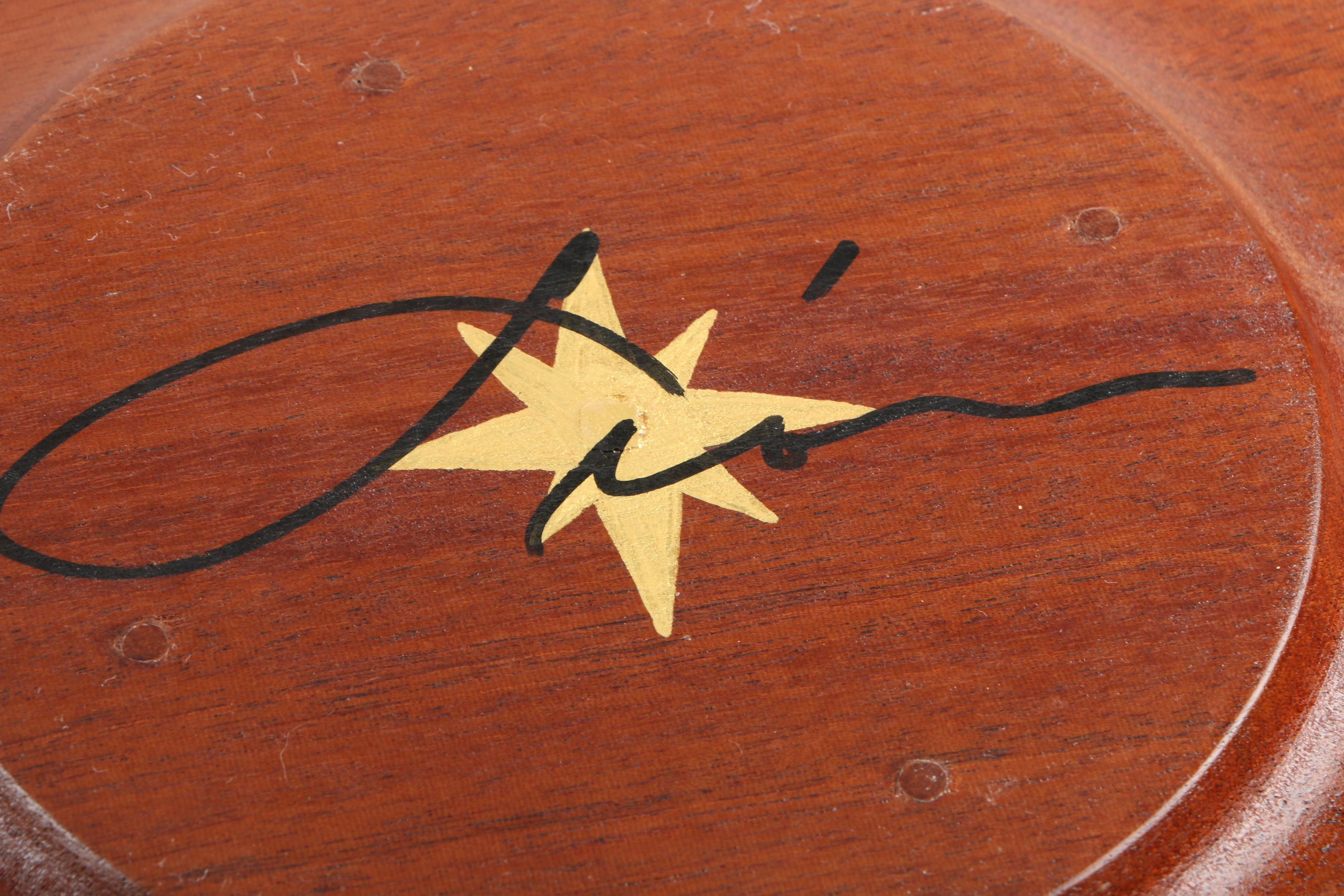 Set of Four Bibi Leon Painted Mahogany  Plates