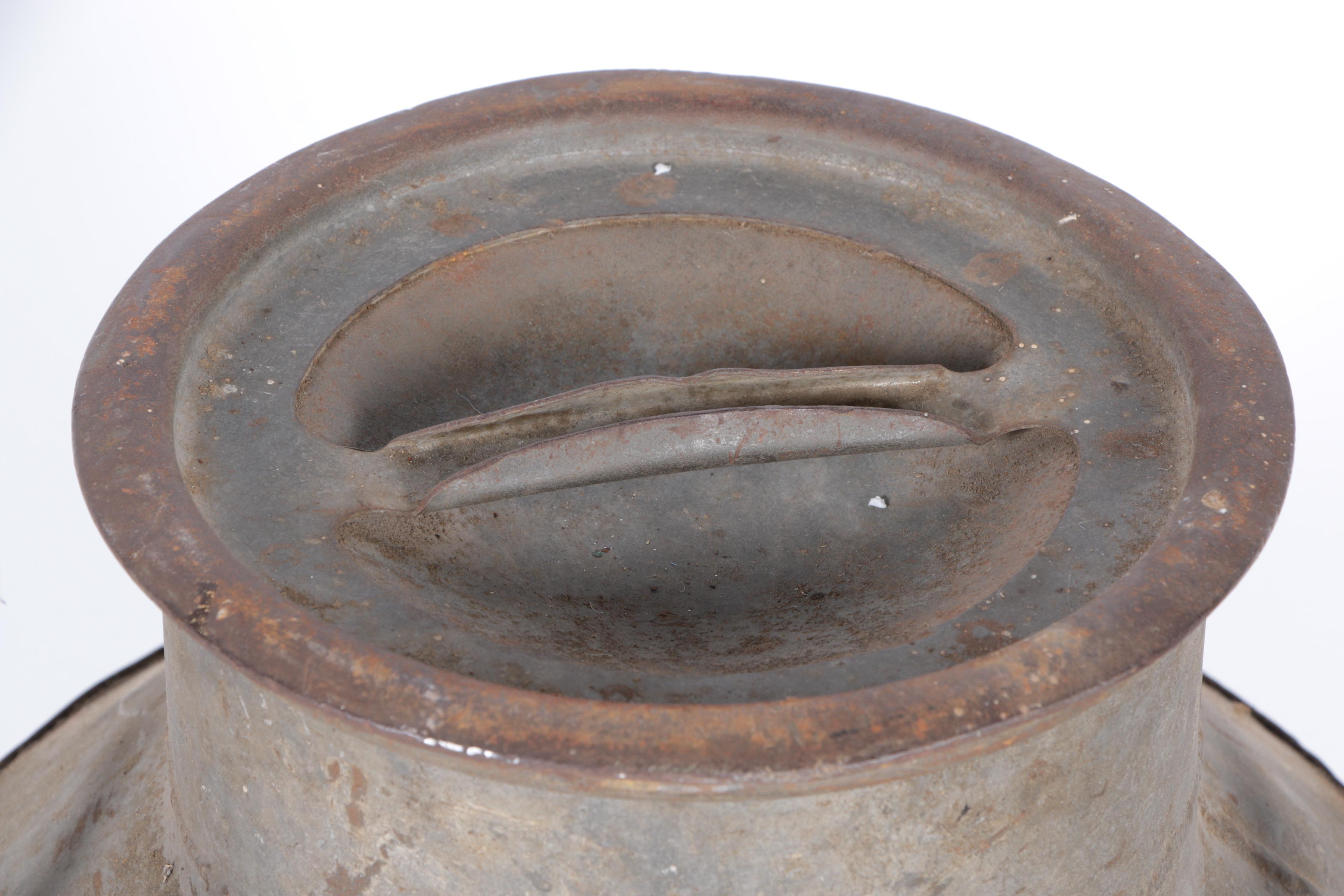 Large Vintage Metal Milk Jug