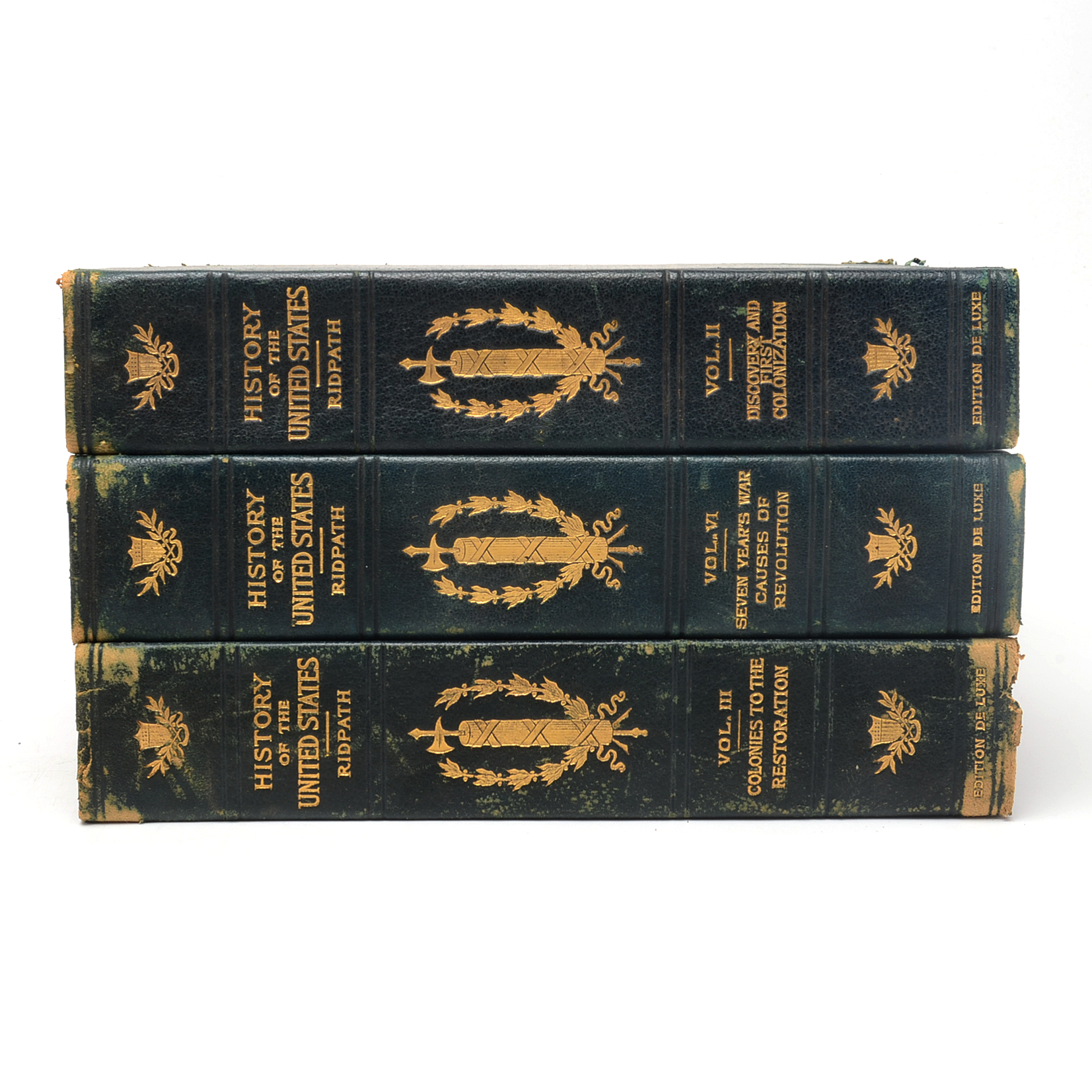 1904 Ridpath's "History of the United States" Three Hardcover Volumes