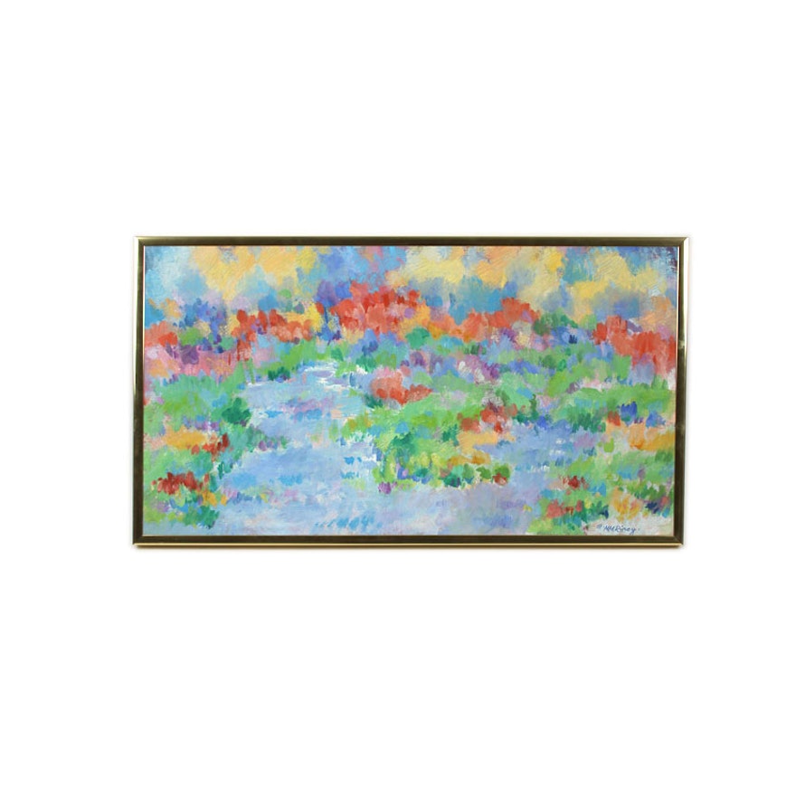 Mary M. Riney Abstract Oil Painting "Color Garden"