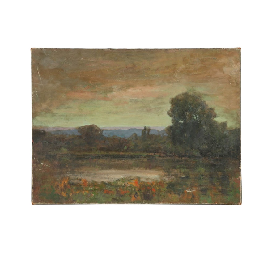 Oil Painting on Canvas of a Country Landscape