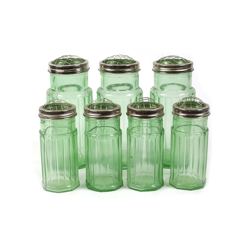 Green Glass Flower Containers