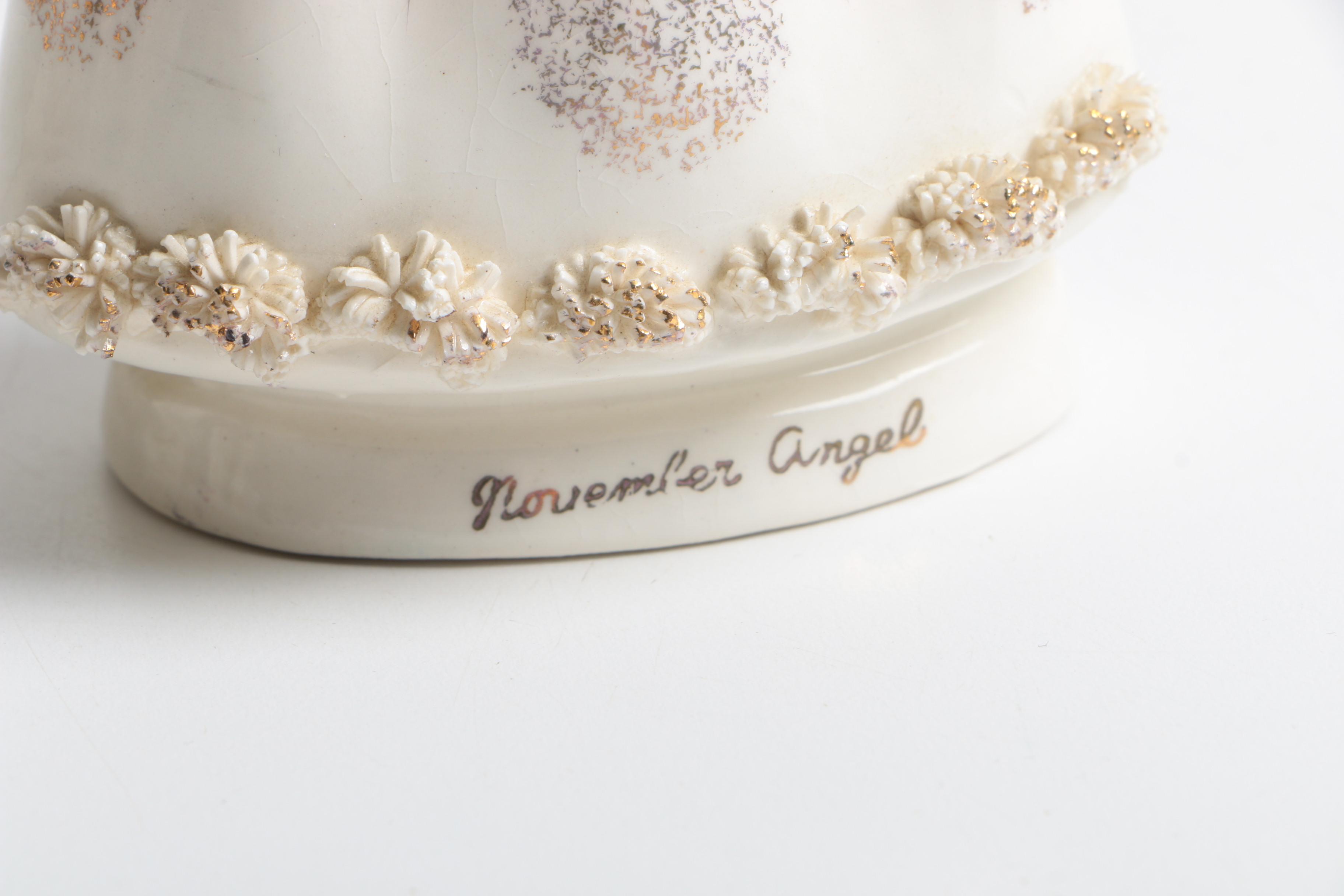 Vintage Ceramic Angel for the Month Figurines