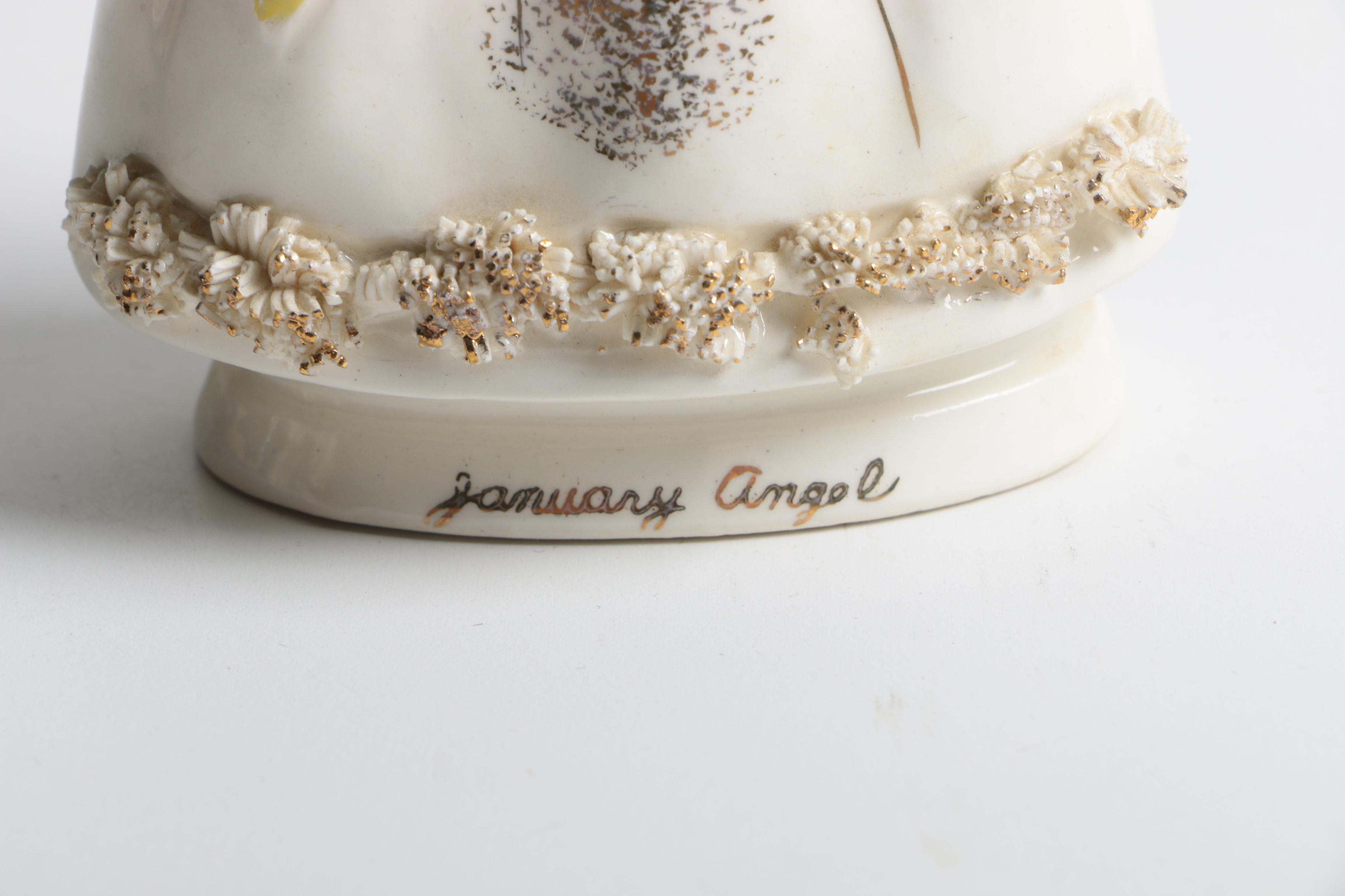 Vintage Ceramic Angel for the Month Figurines