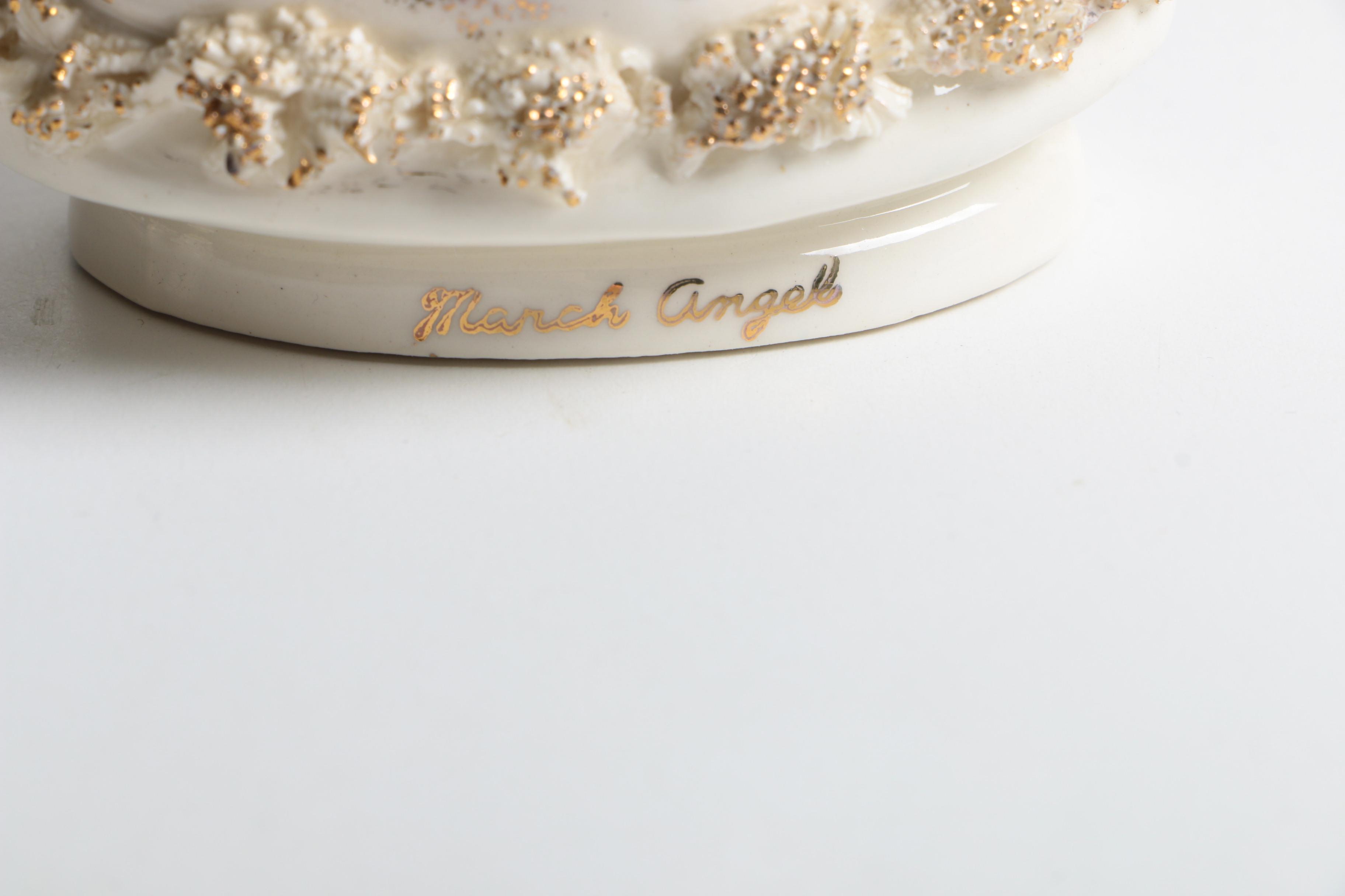 Vintage Ceramic Angel for the Month Figurines