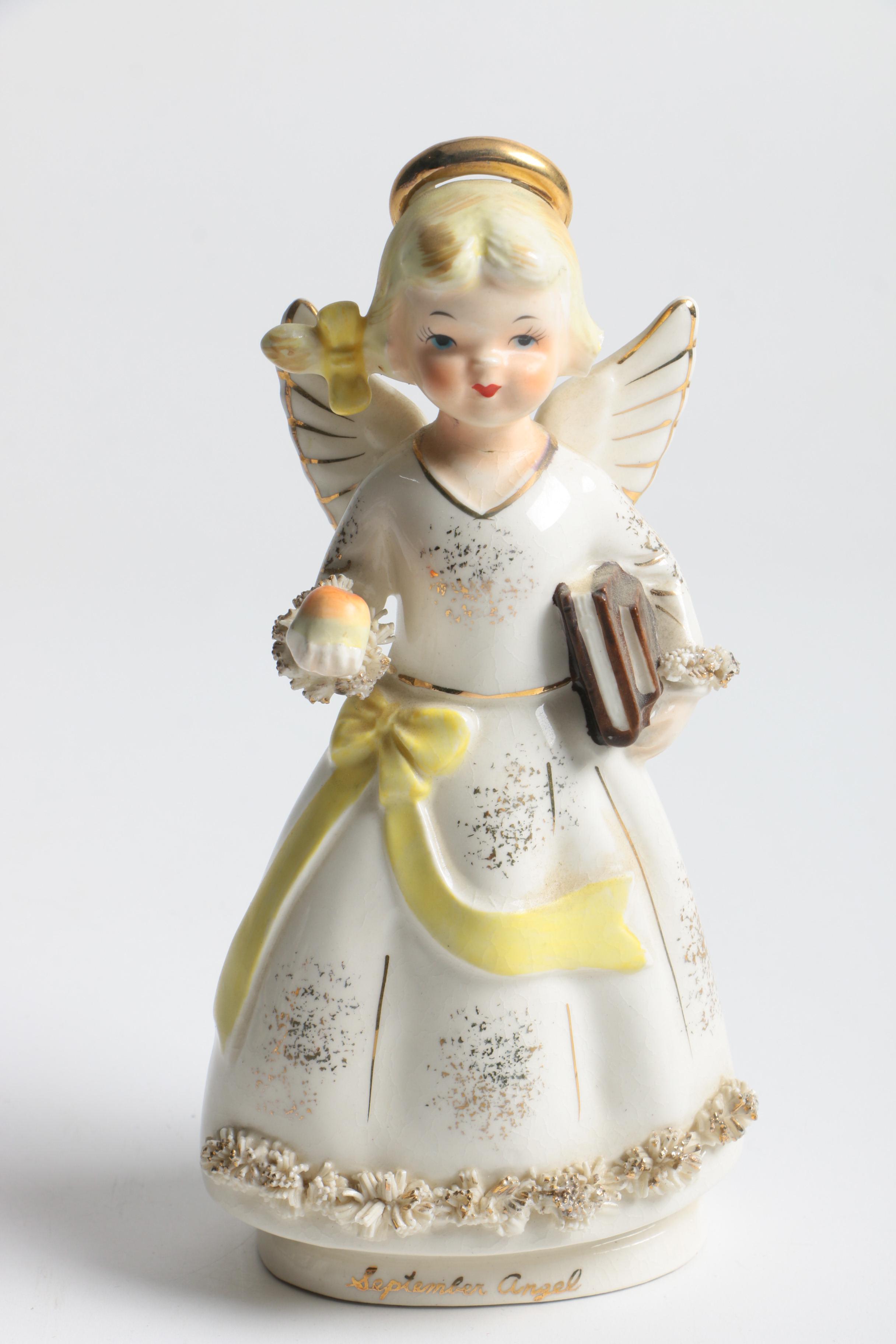 Vintage Ceramic Angel for the Month Figurines