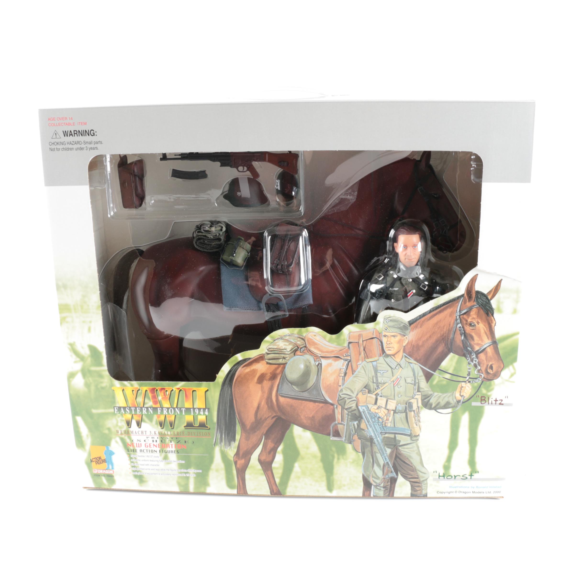 WWII German Soldier with Horse Action Figure