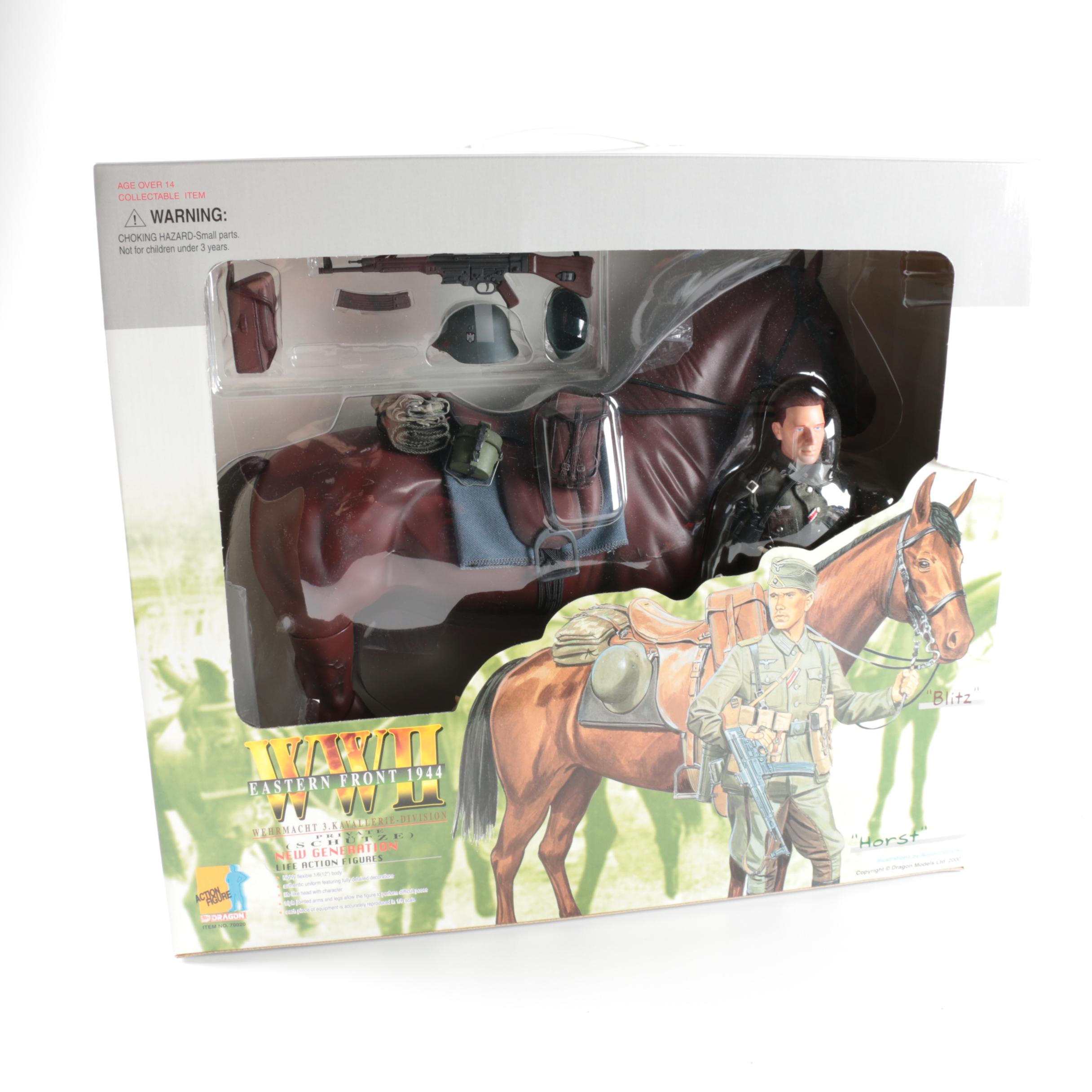 WWII German Soldier with Horse Action Figure