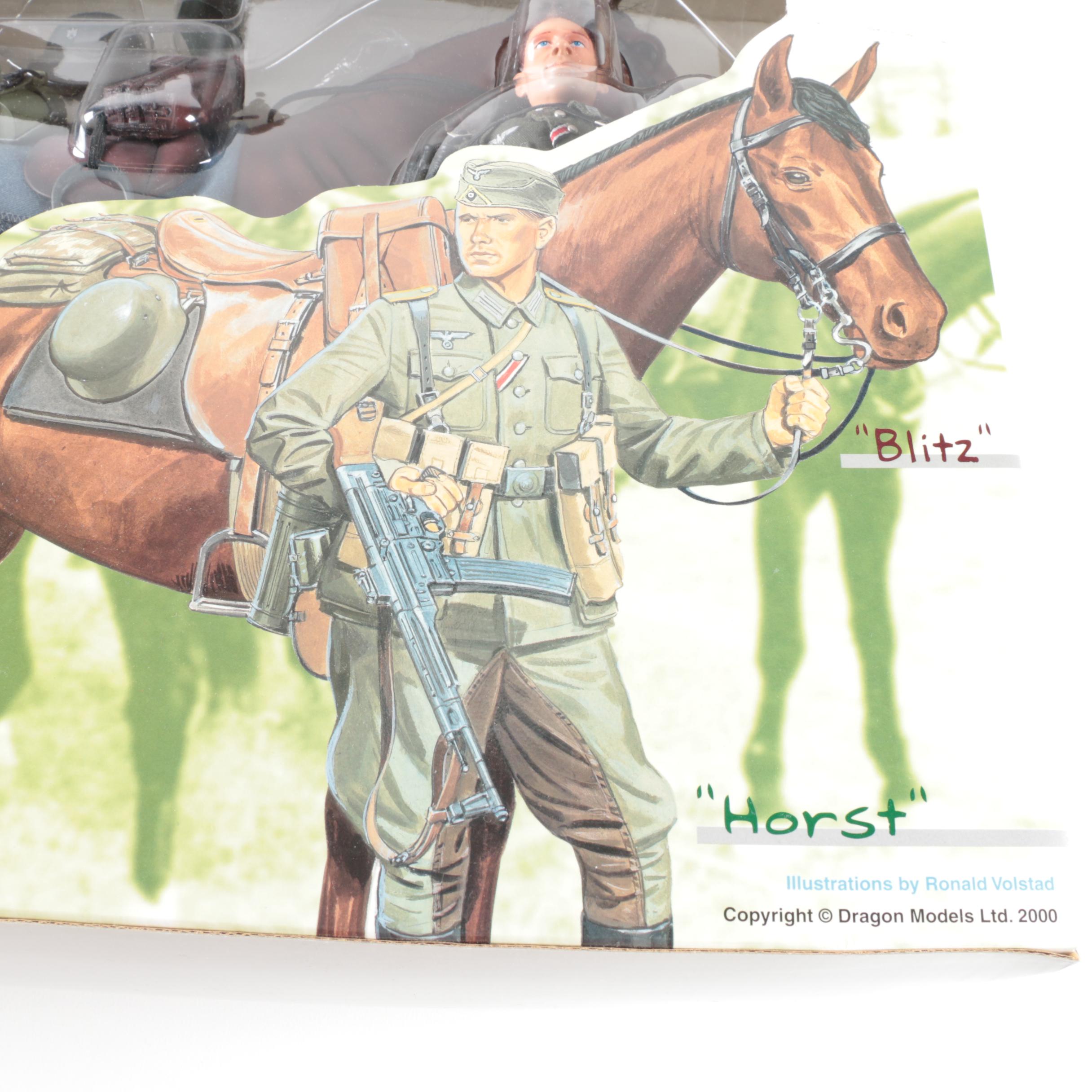 WWII German Soldier with Horse Action Figure