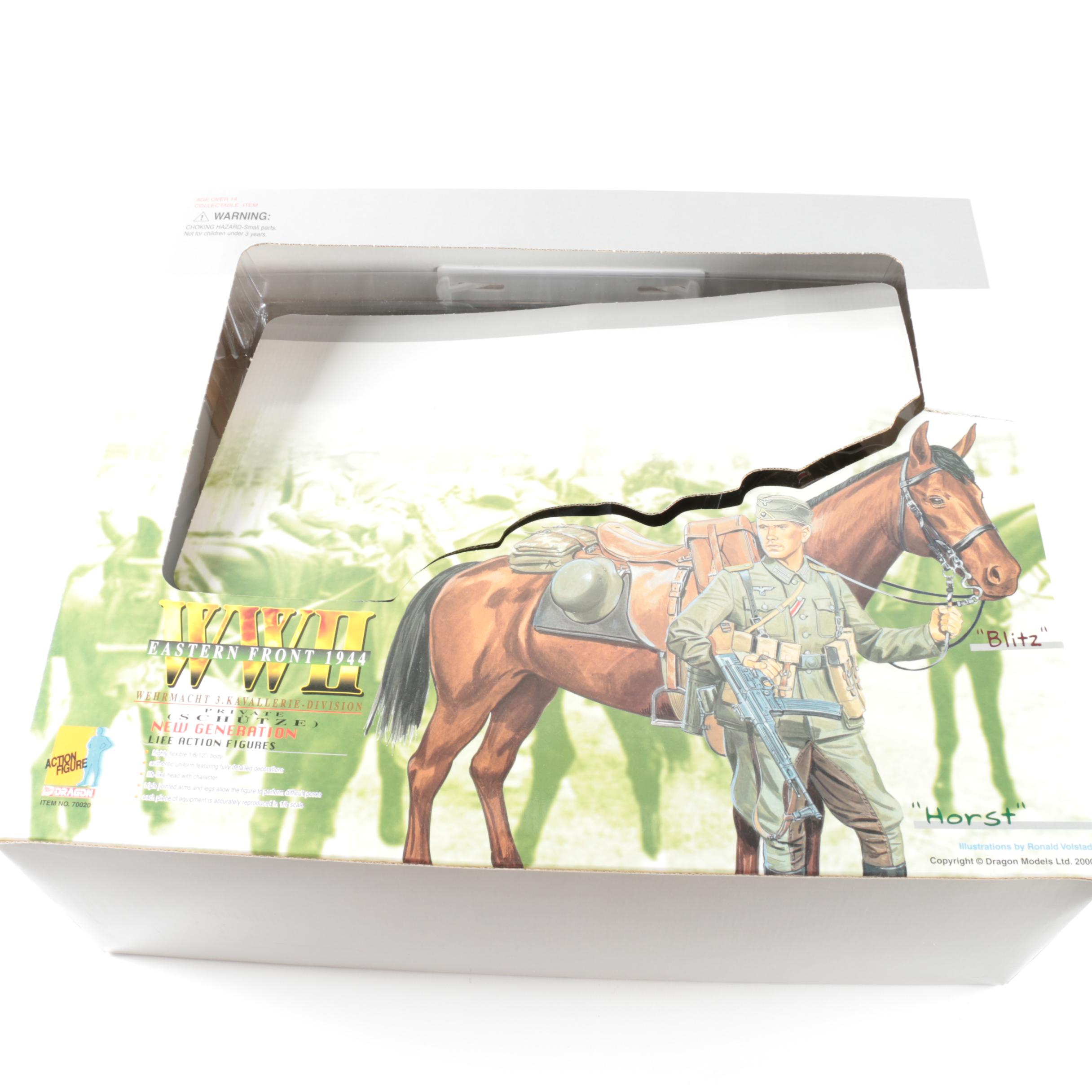 WWII German Soldier with Horse Action Figure