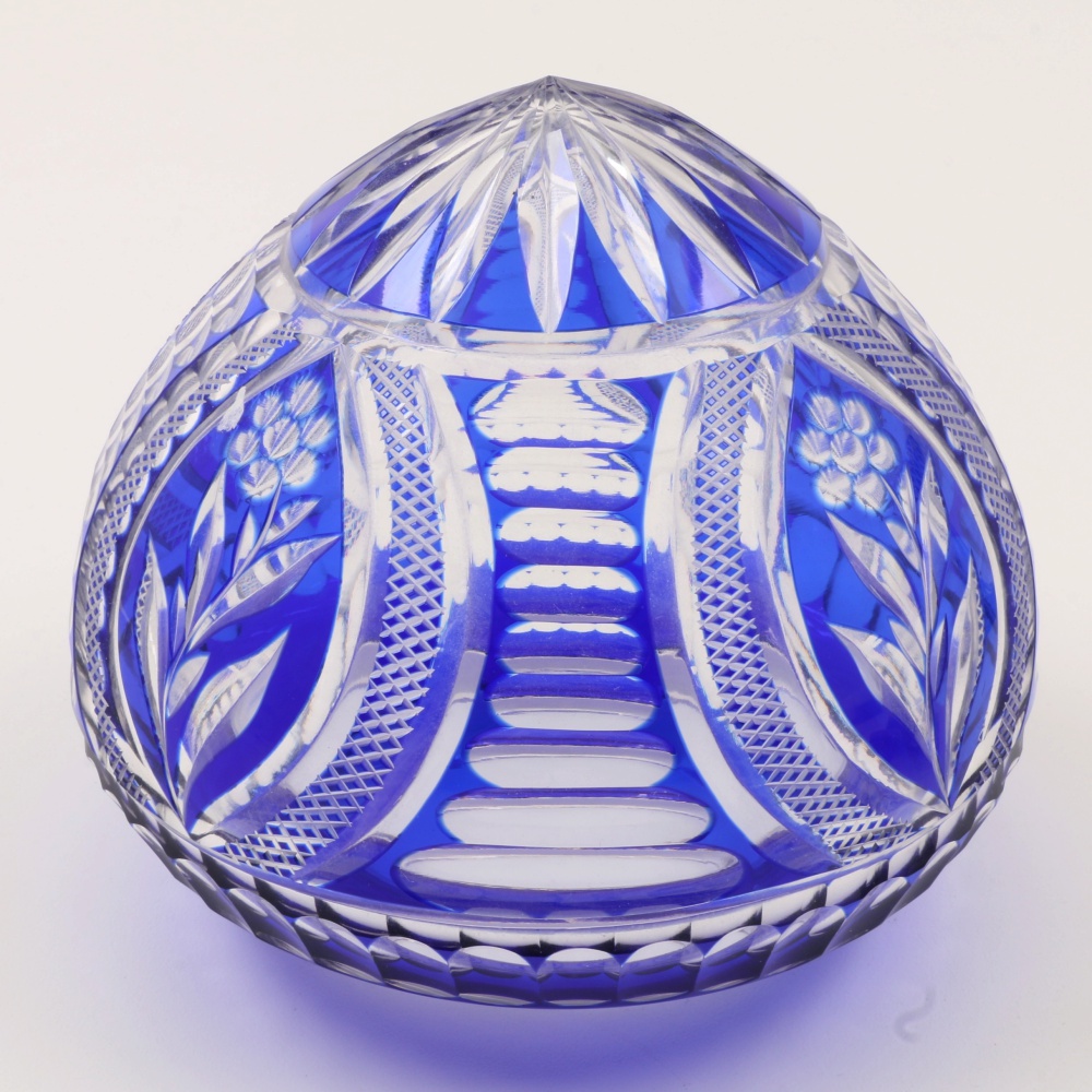 Vintage Cobalt Blue Bohemian Glass Lamp