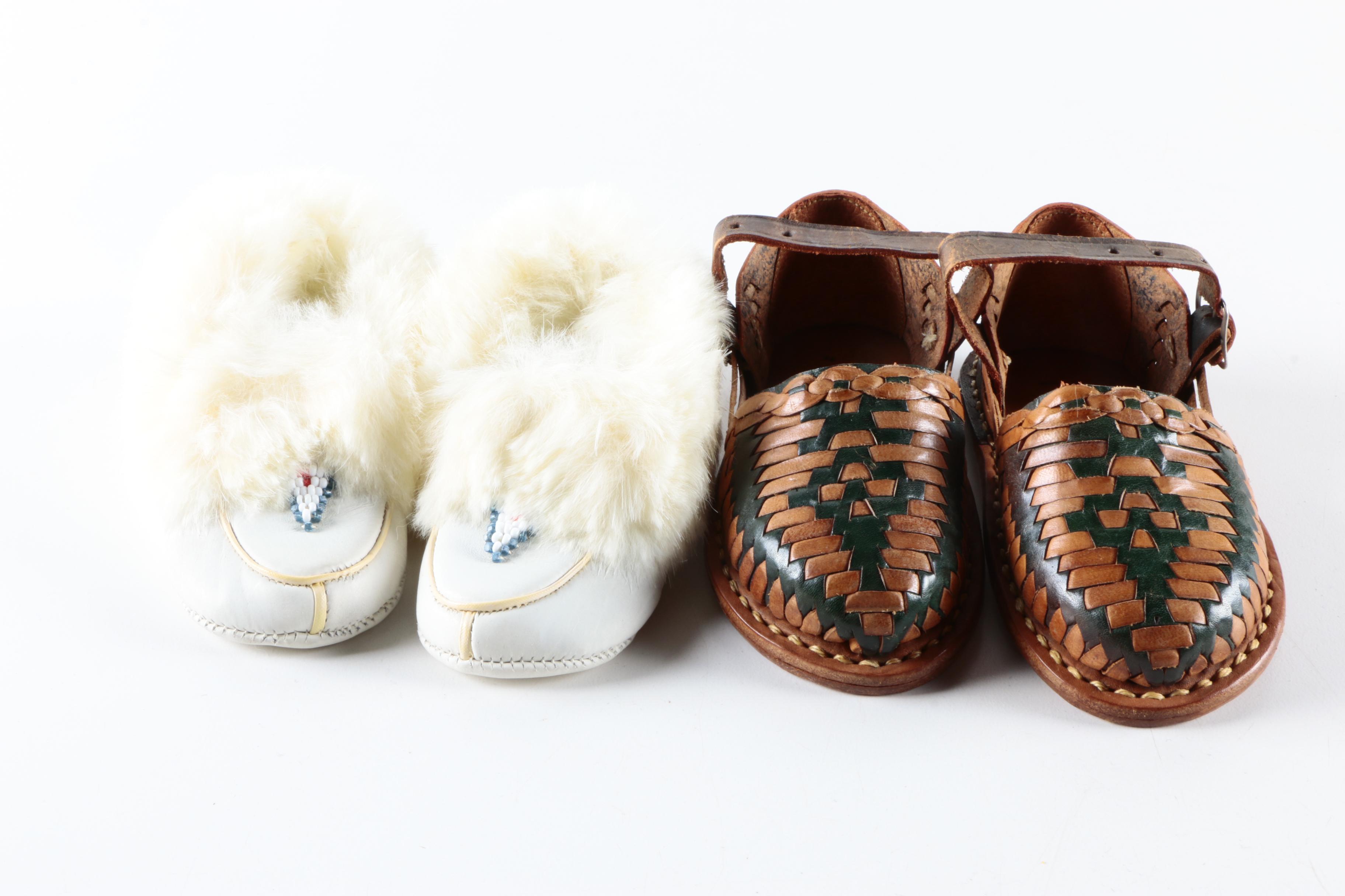 Collection of Baby Shoes Including Vintage