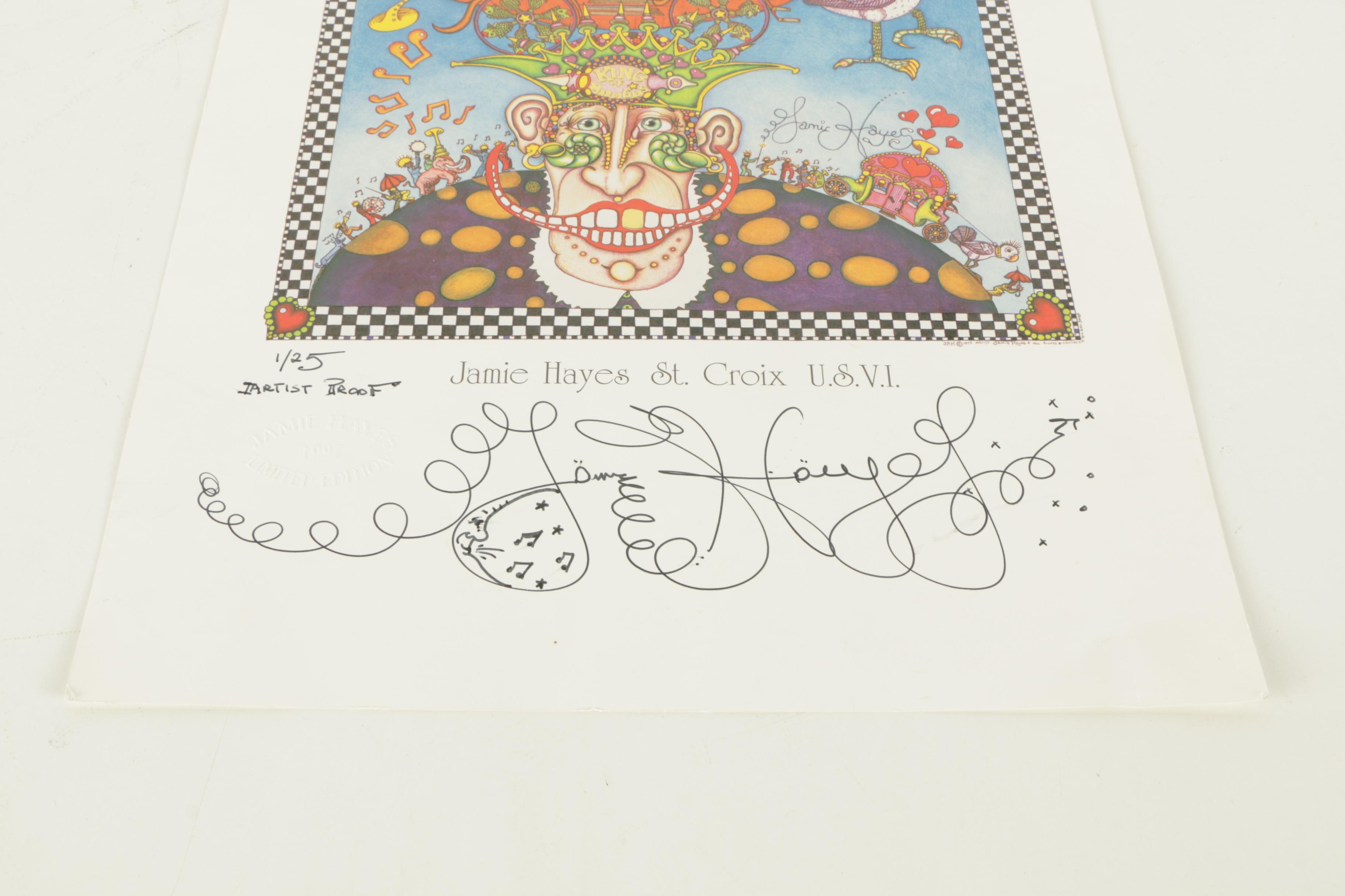 Jamie Hayes Artist Proof Offset Lithograph "Caribbean Carnival"