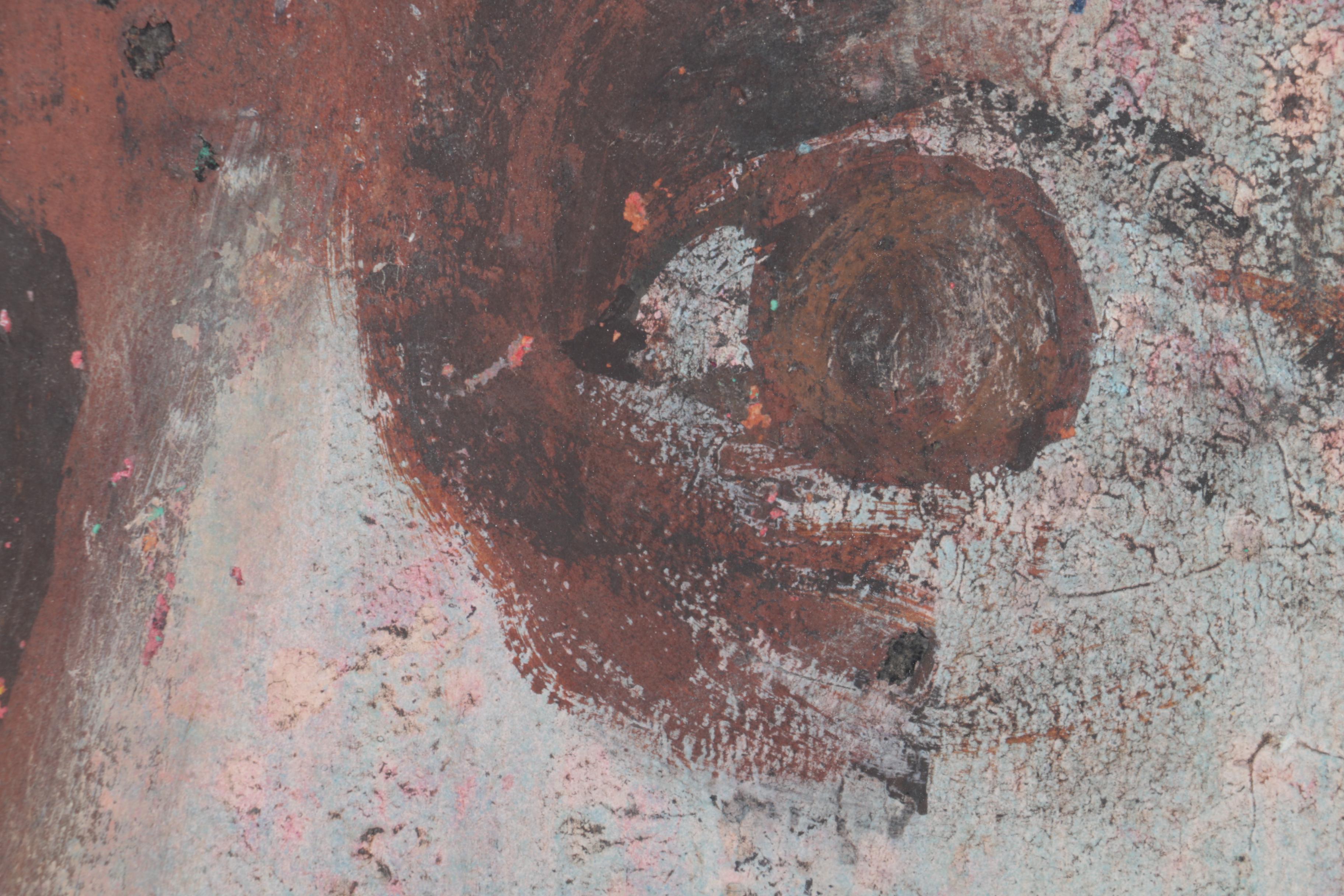 Gouache Painting of a Face Attributed to Herbert Spangenberg