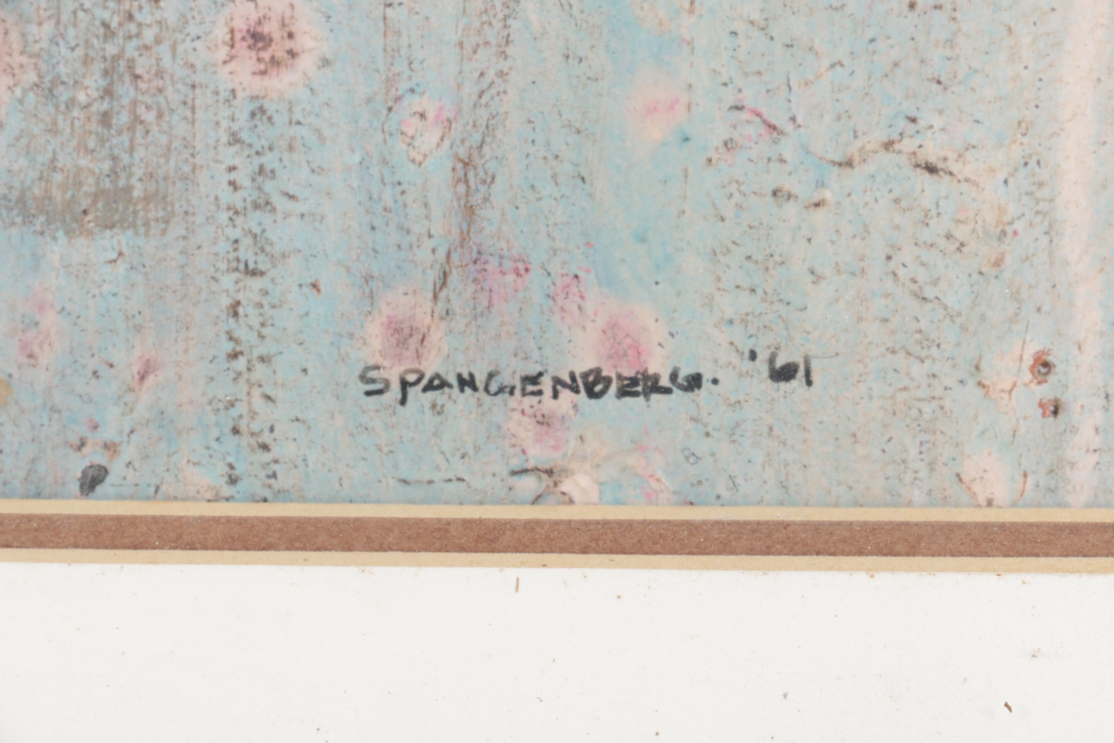 Gouache Painting of a Face Attributed to Herbert Spangenberg