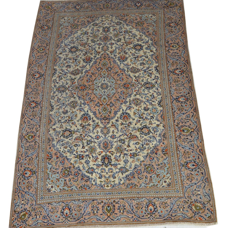 Semi Antique Hand Knotted Persian Nain Area Rug