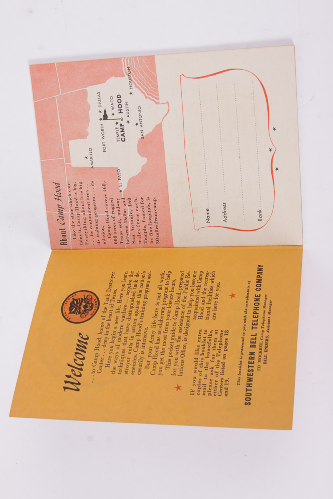 Vintage Fort Hood US Army Patch with Booklet