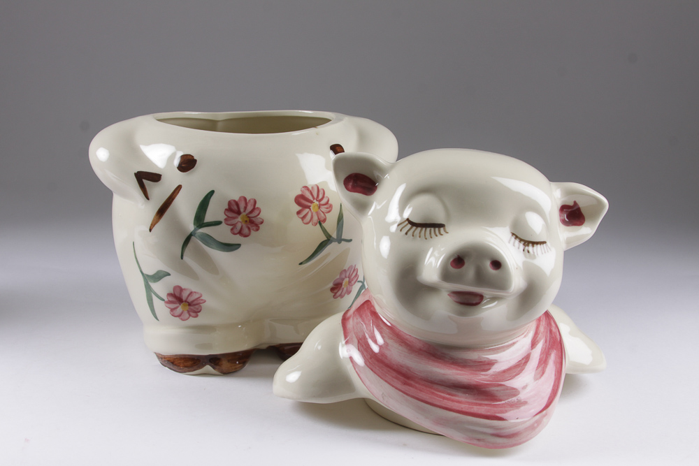 Vintage Shawnee Pottery Smiley Pig Cookie Jar