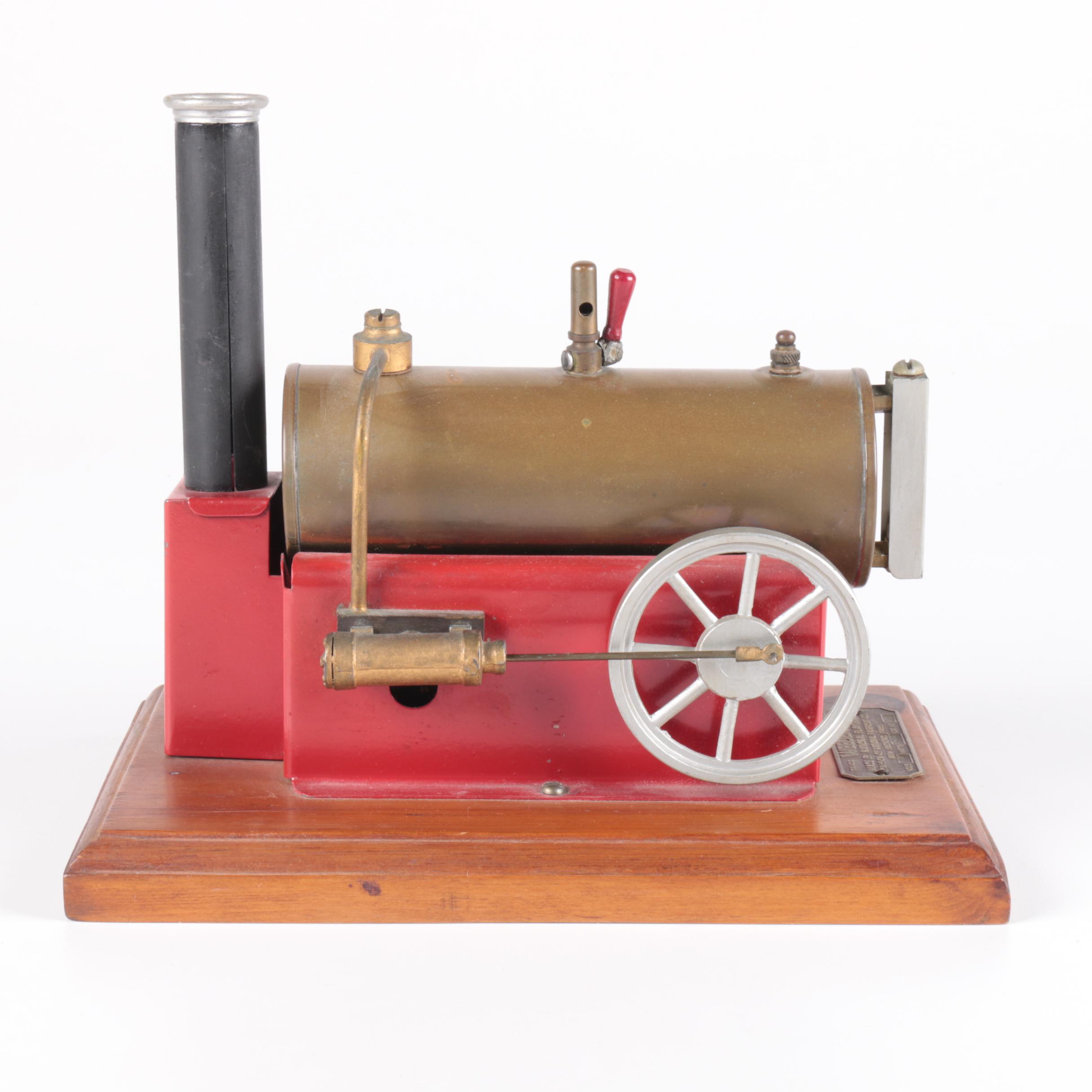 Metal and Wood Steam Engine Model