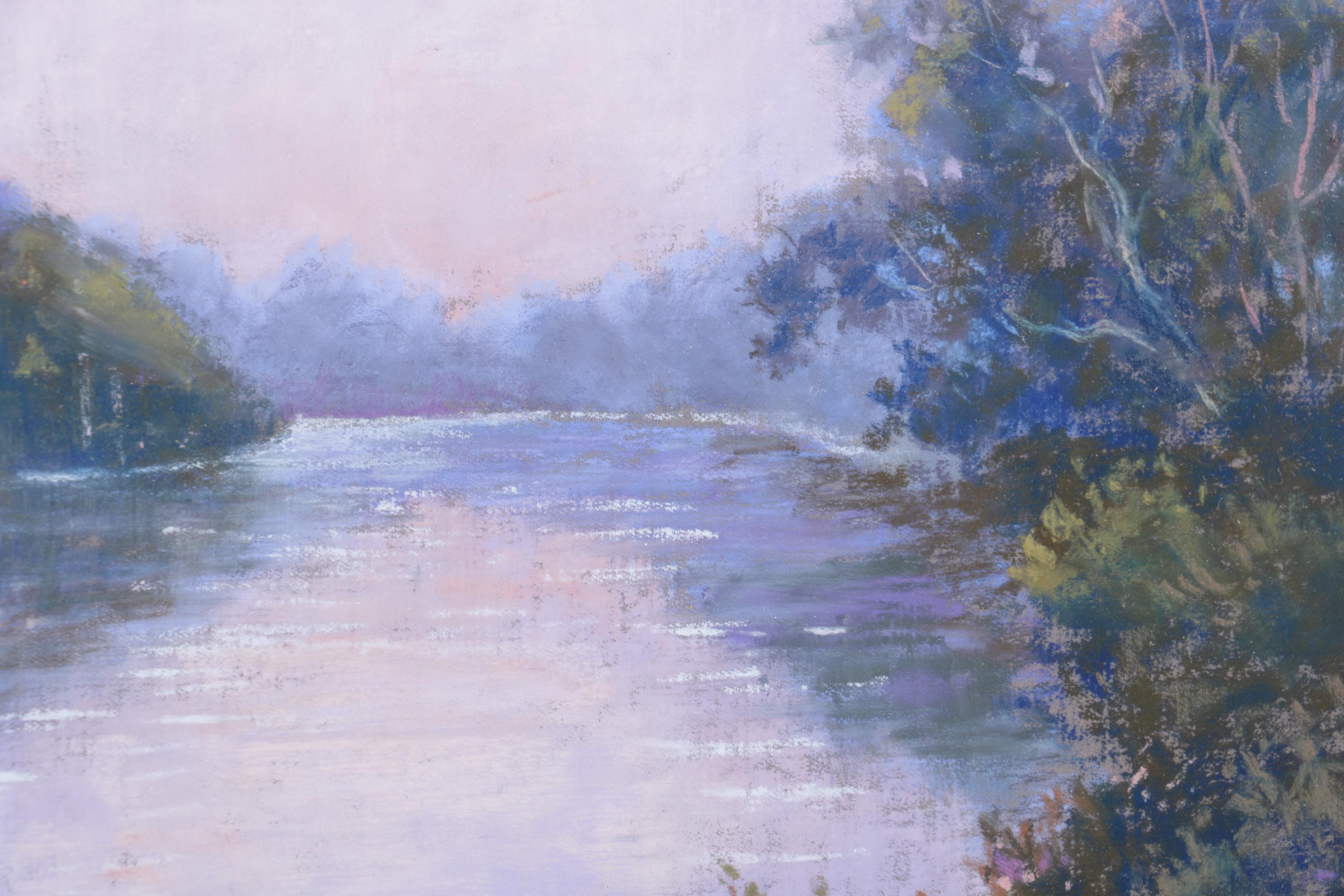 Elizabeth Mowry Pastel Drawing on Paper of a Lake
