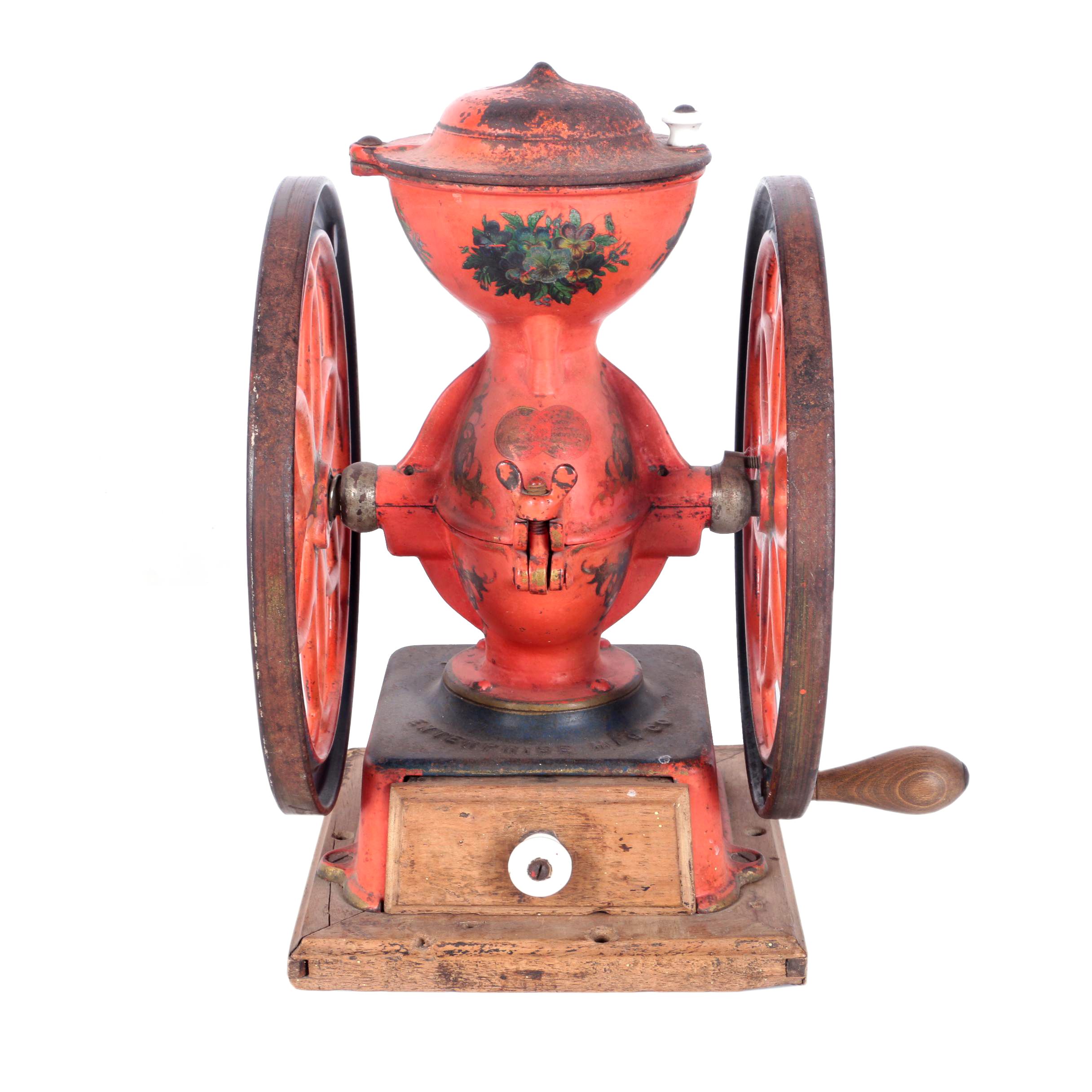 Vintage Enterprise Cast Iron Double Wheel Coffee Mill