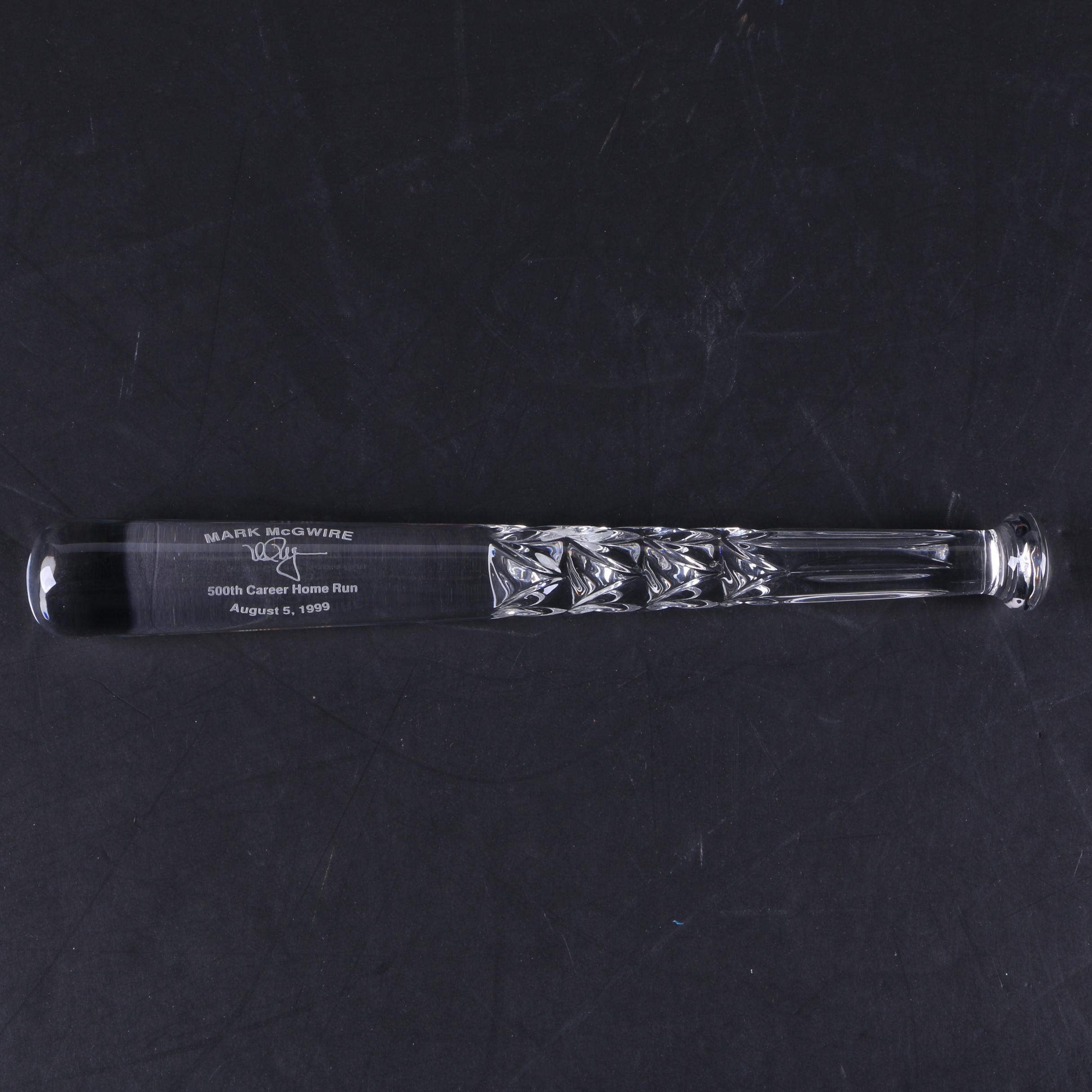 Waterford Crystal Mark McGwire Baseball, Bat, and St. Louis Home Plate