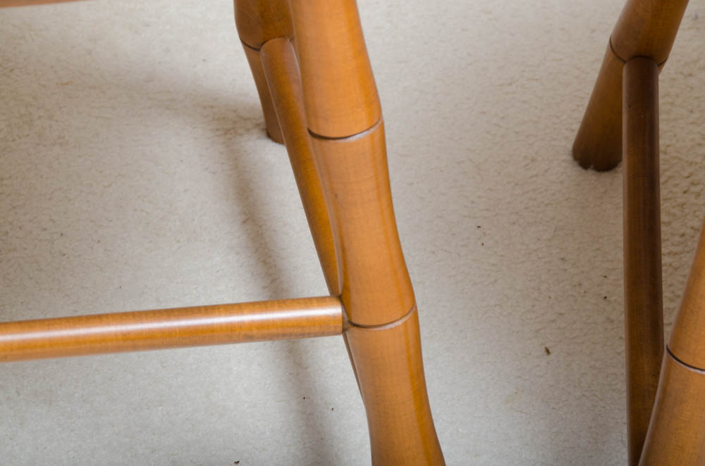 Mid Century Maple Table with Windsor Style Chairs by Conant Ball Furniture