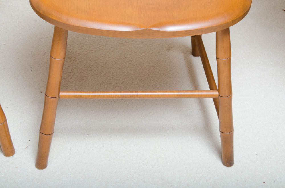 Mid Century Maple Table with Windsor Style Chairs by Conant Ball Furniture