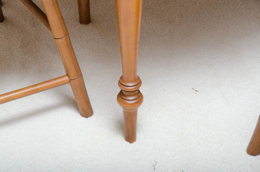 Mid Century Maple Table with Windsor Style Chairs by Conant Ball Furniture
