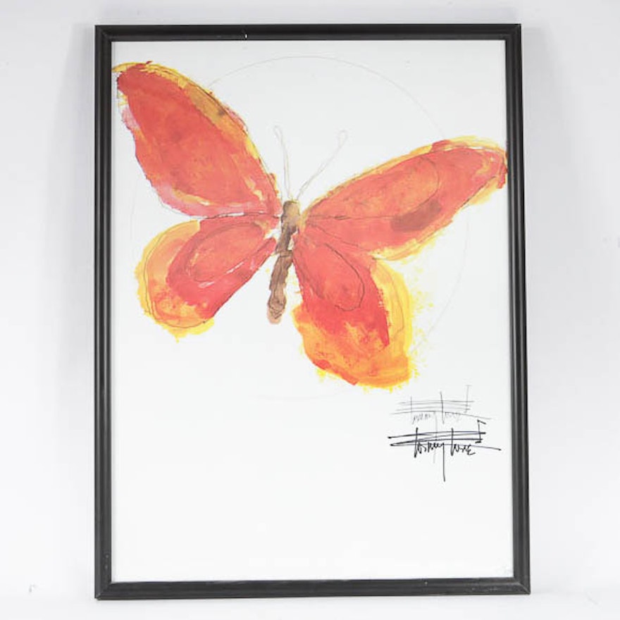 Tommy Tune Offset Lithograph on Paper of a Butterfly