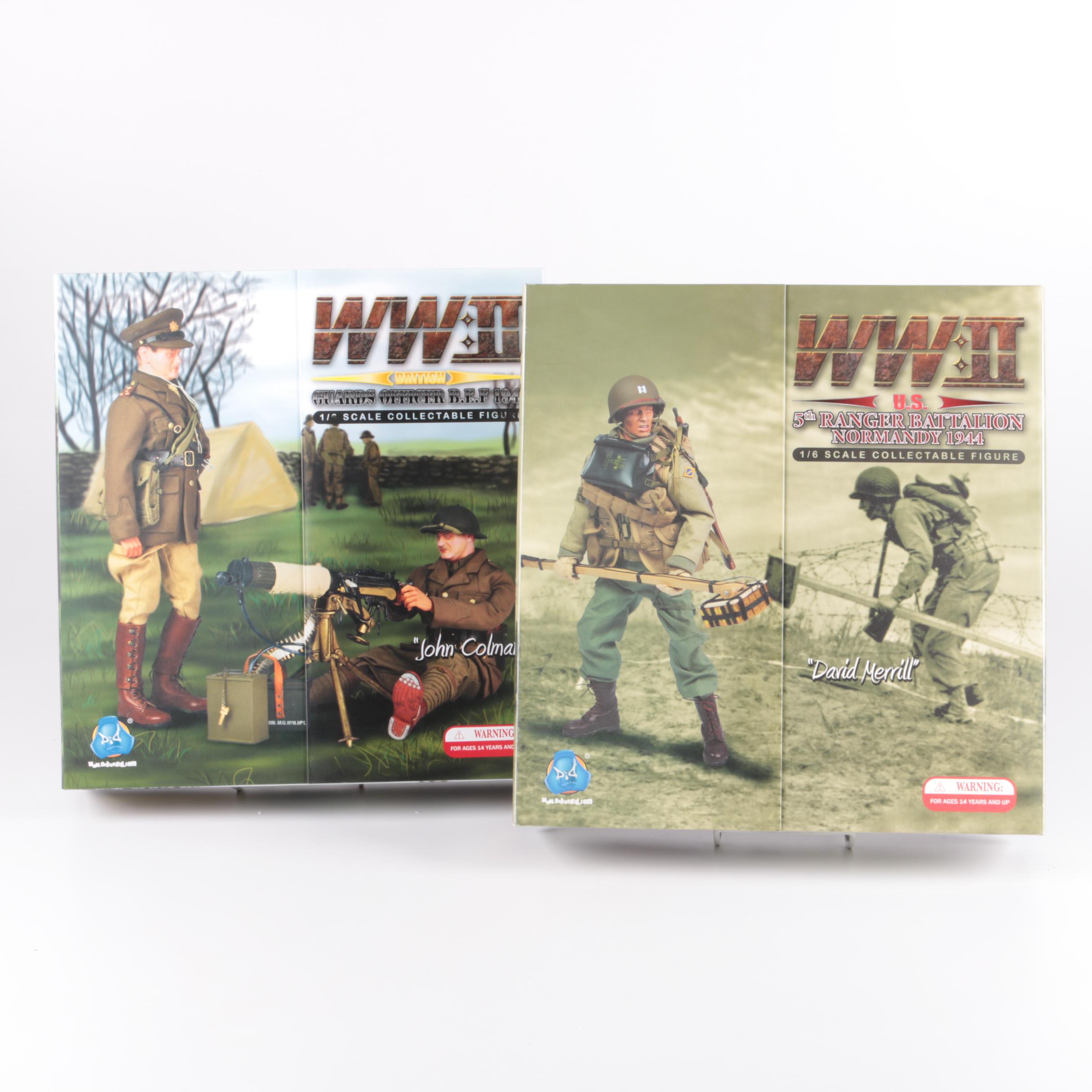 Collection of DiD Corporation 1/6 Scale WWII Action Figures