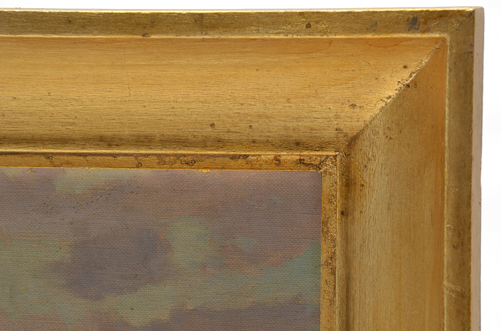 Jeffery Signed Oil Painting of Harbor at Sunset