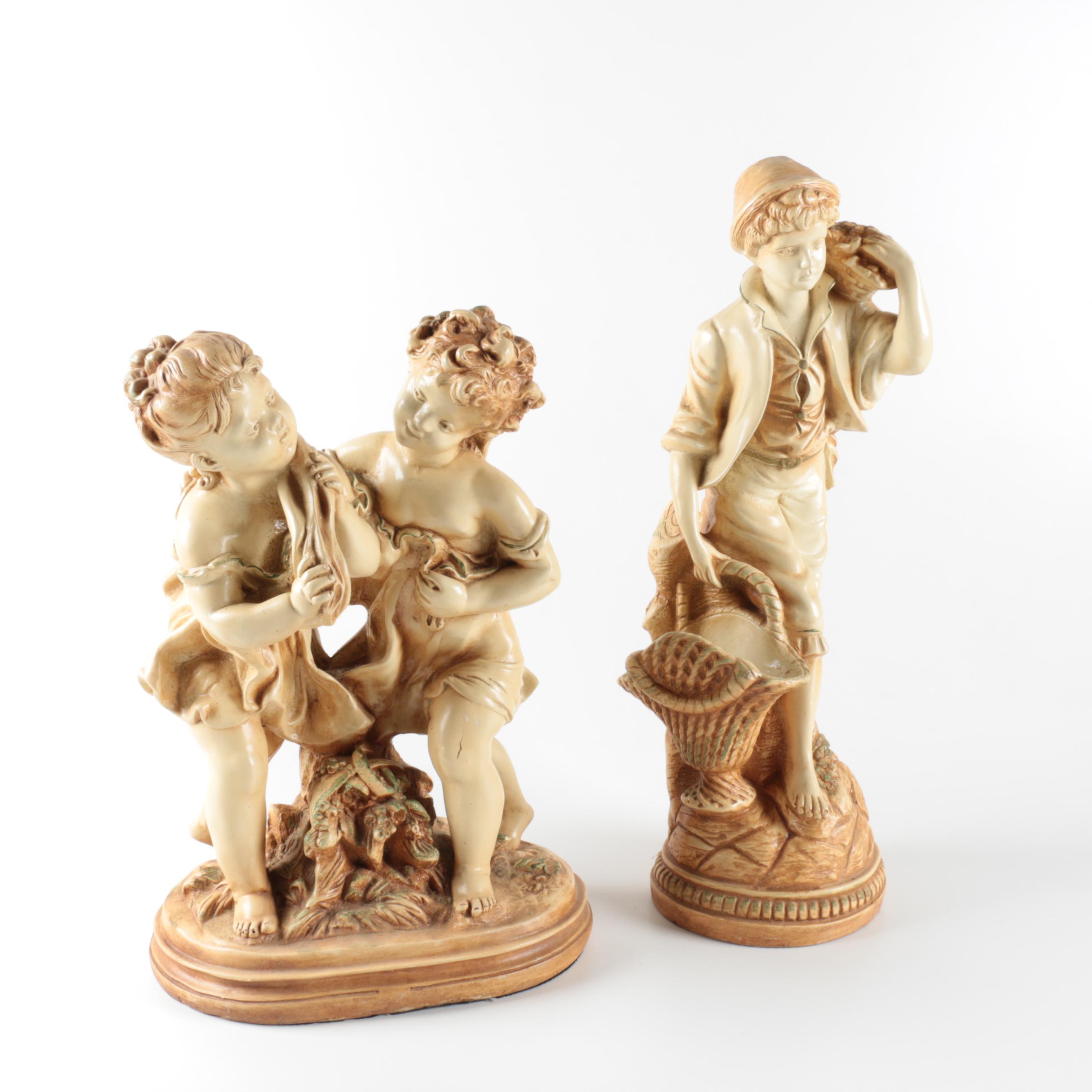Vintage Chalkware Marwal Figurines