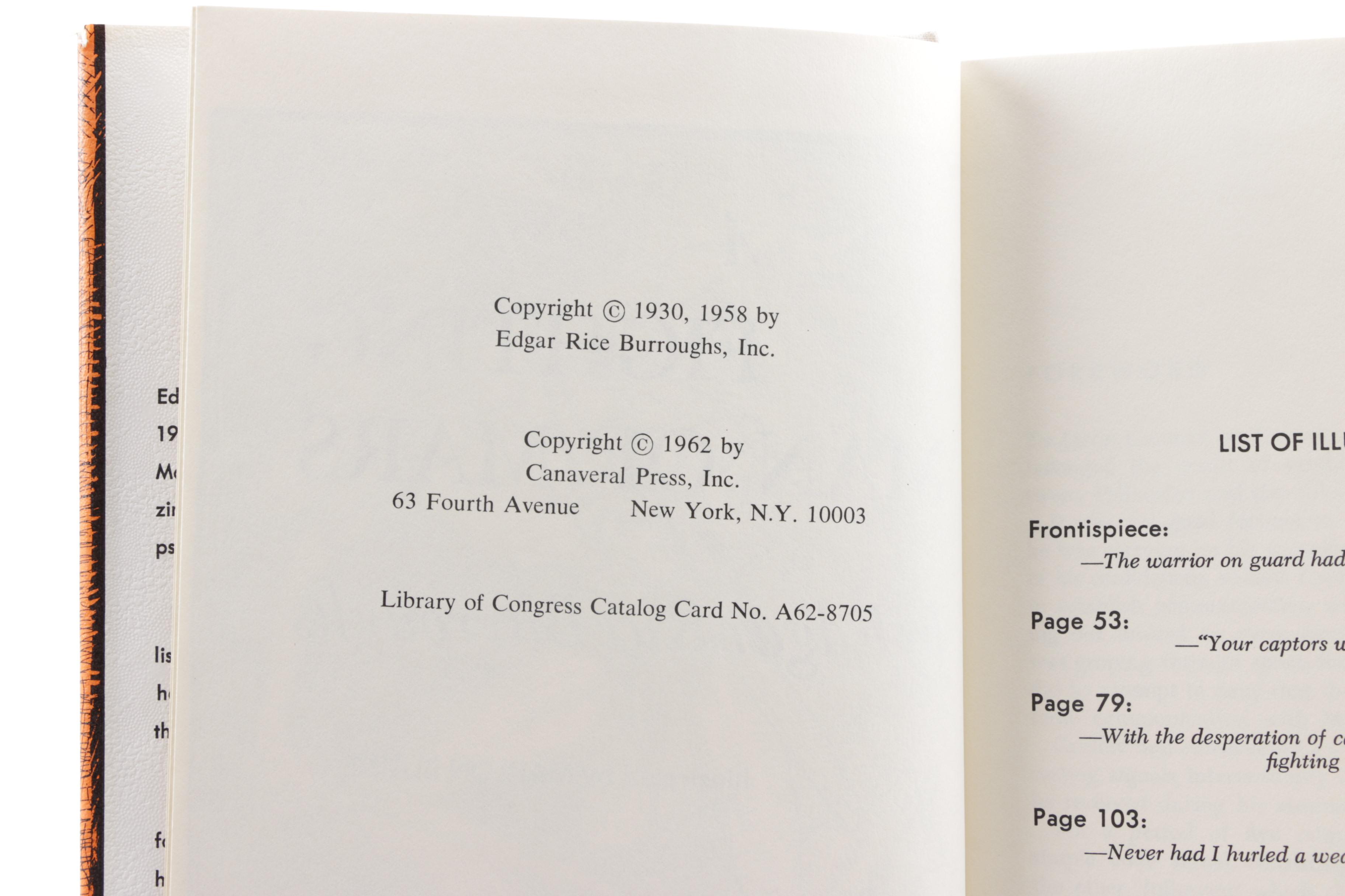 Edgar Rice Burroughs Books Including 2009 Illustrated "John Carter of Mars"