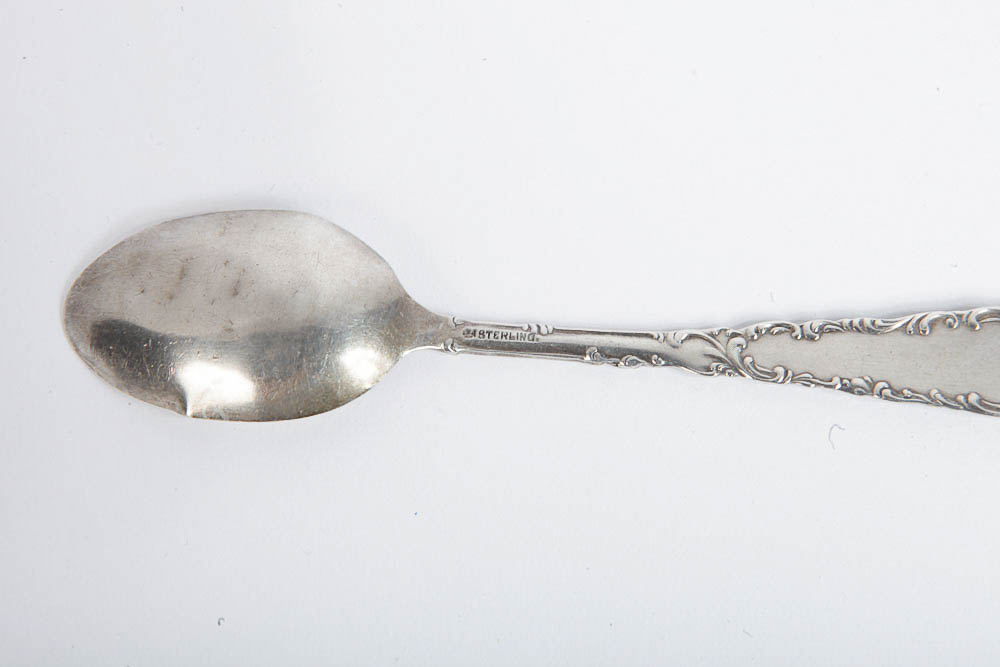 Vintage Sterling Silver Scroll Pattern Teaspoons