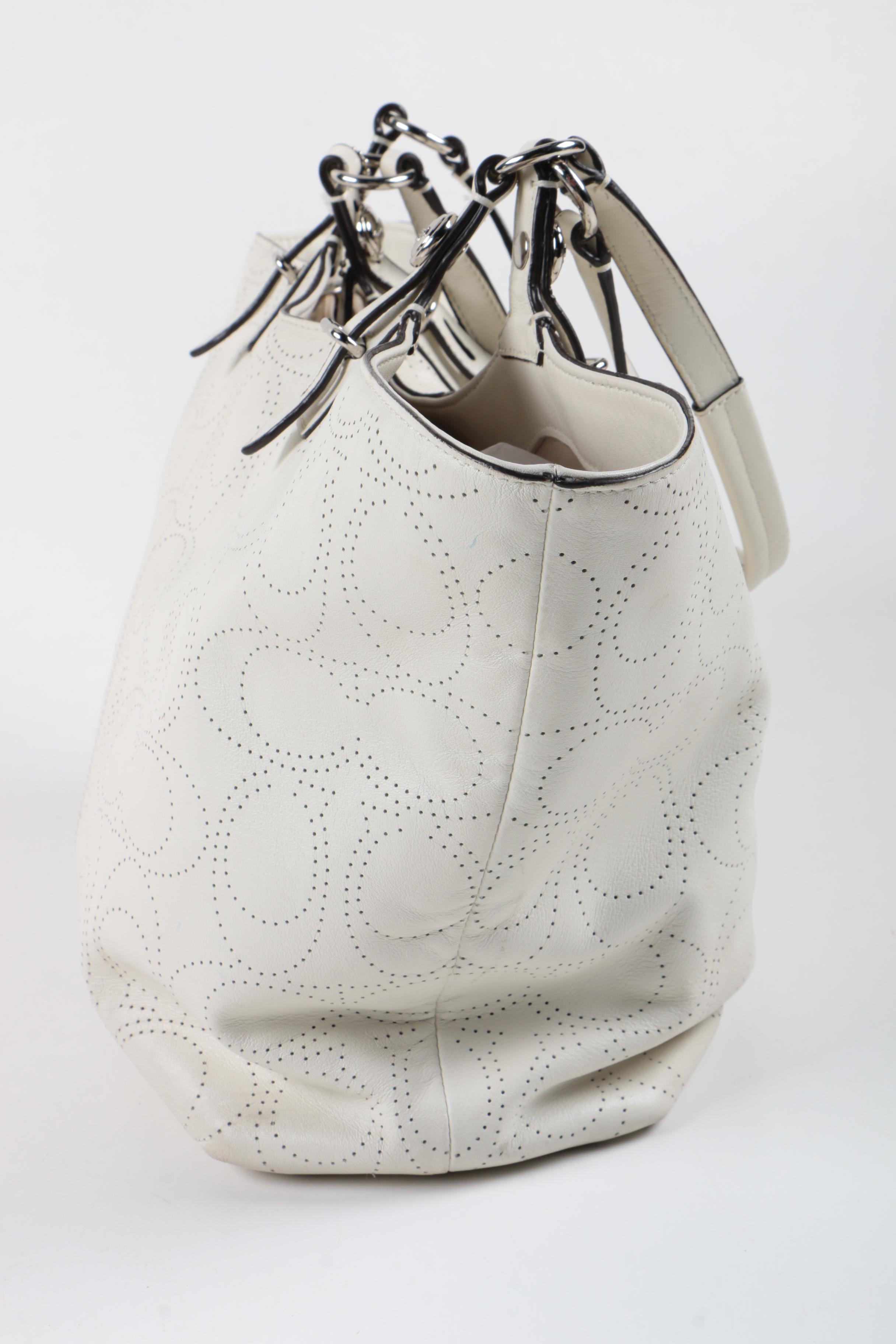 Coach Perforated Leather Carly Bleeker Tote