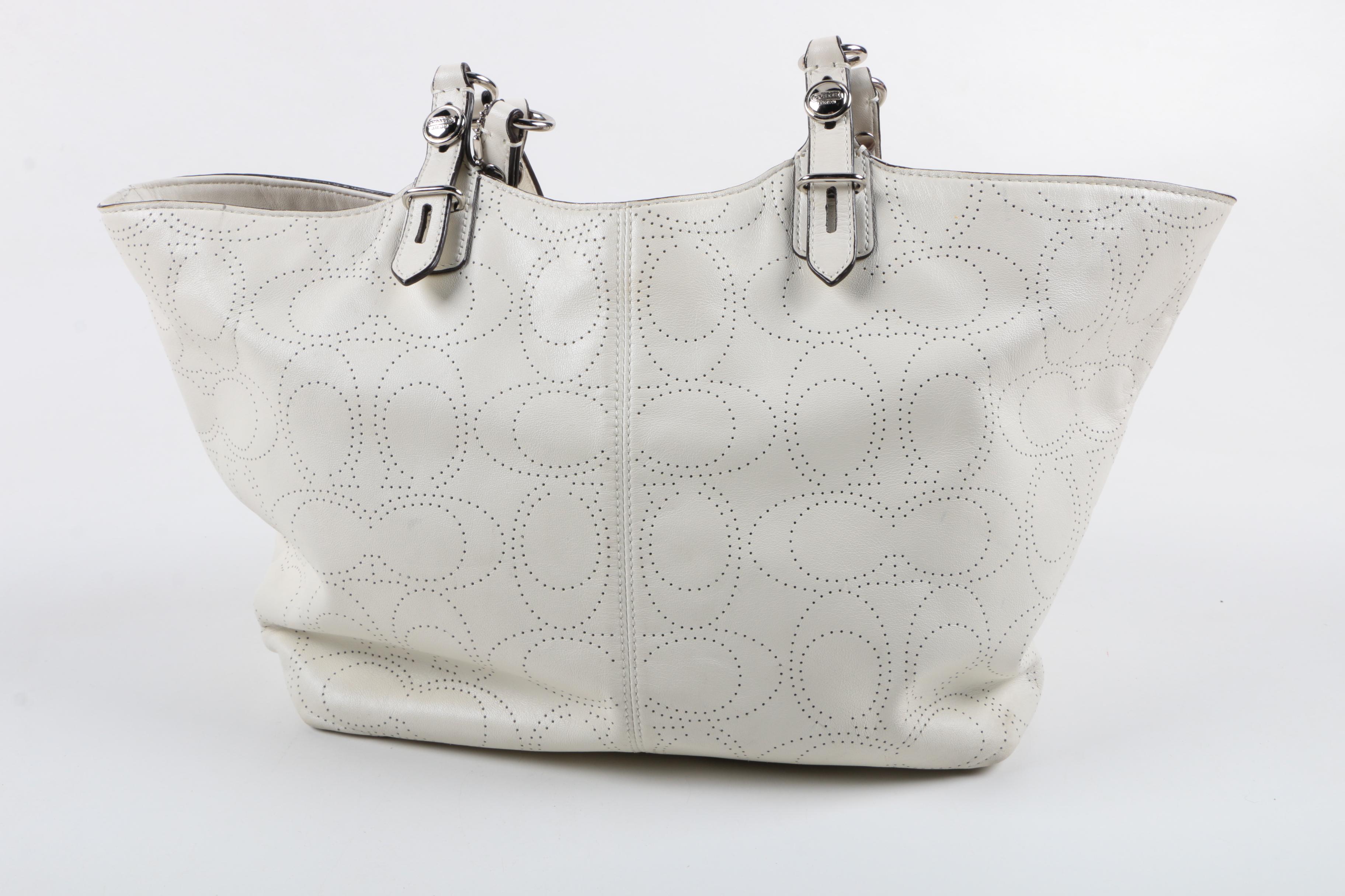 Coach Perforated Leather Carly Bleeker Tote