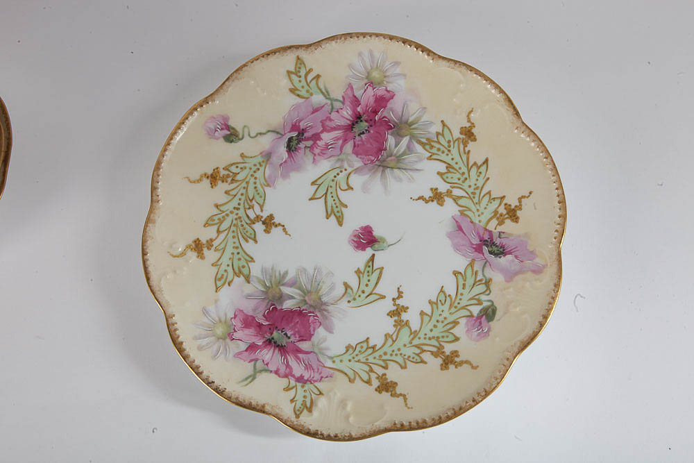 Antique Hand-Painted A. Klingenberg Limoges Porcelain Plates