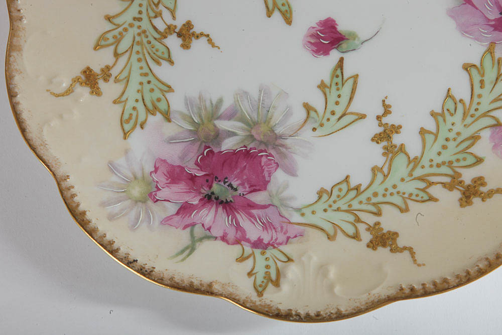 Antique Hand-Painted A. Klingenberg Limoges Porcelain Plates