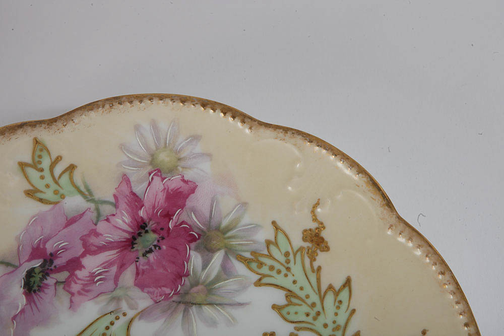 Antique Hand-Painted A. Klingenberg Limoges Porcelain Plates