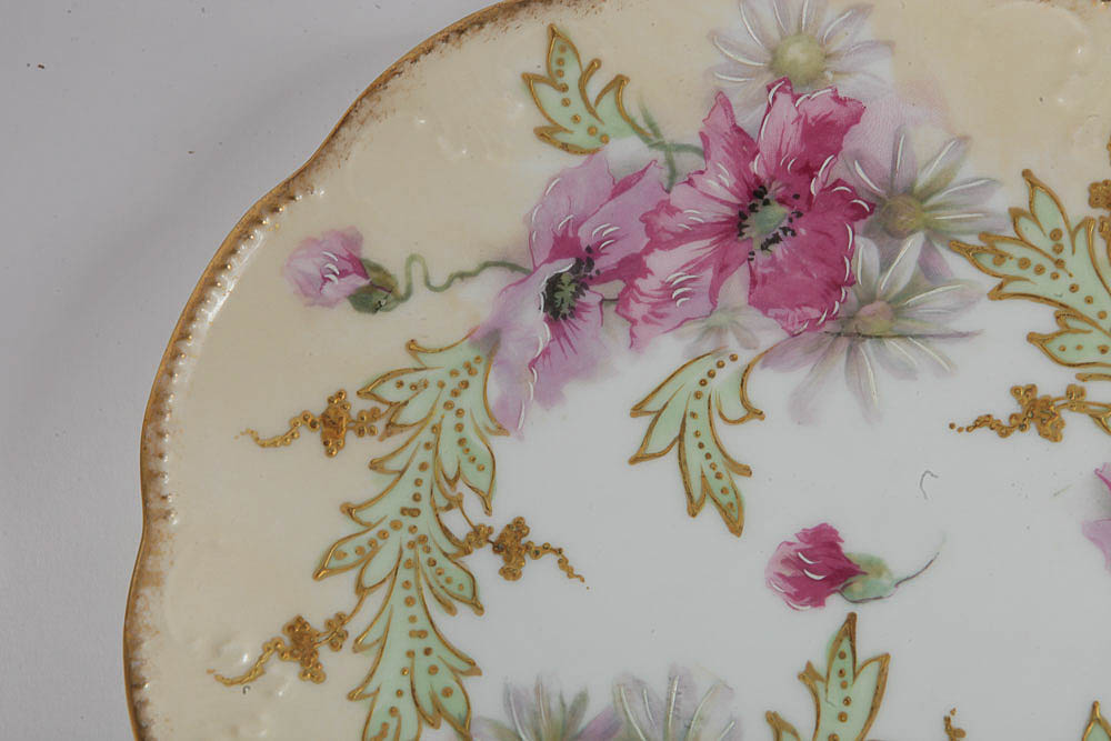 Antique Hand-Painted A. Klingenberg Limoges Porcelain Plates